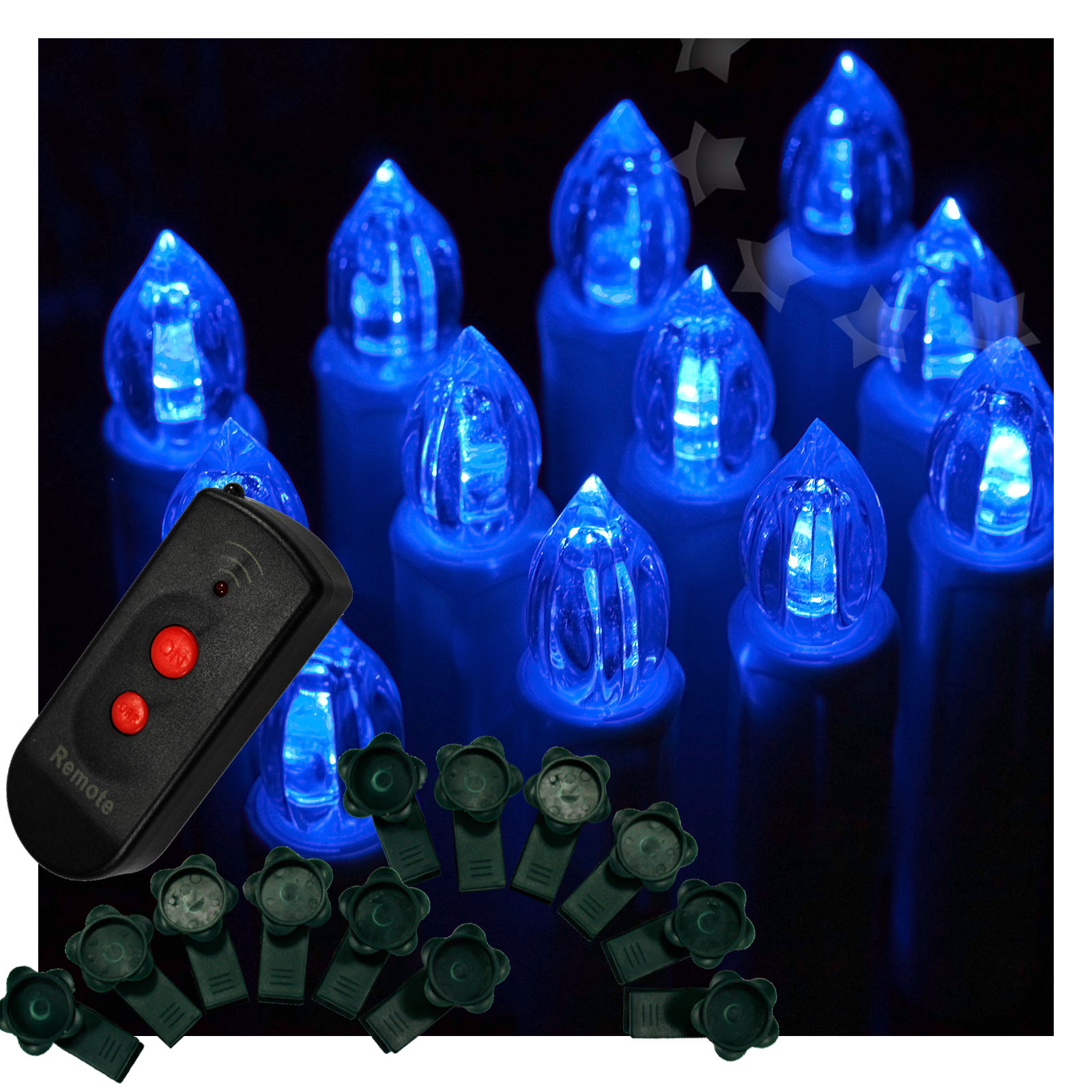 12pcs blue color wireless remote led candle light 12pcs blue color wireless remote led candle light