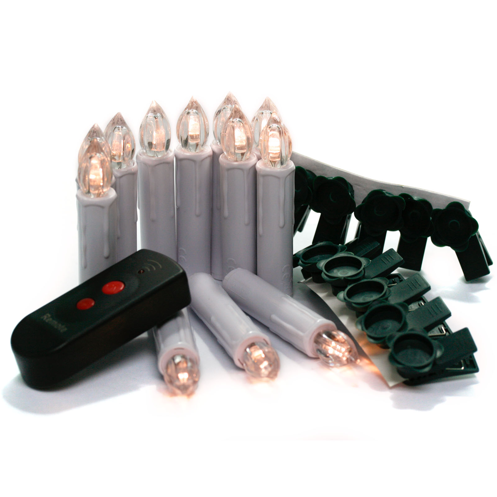 12Pcs Yellow Color Wireless LED Candle Tea Light w/Remote Control Set