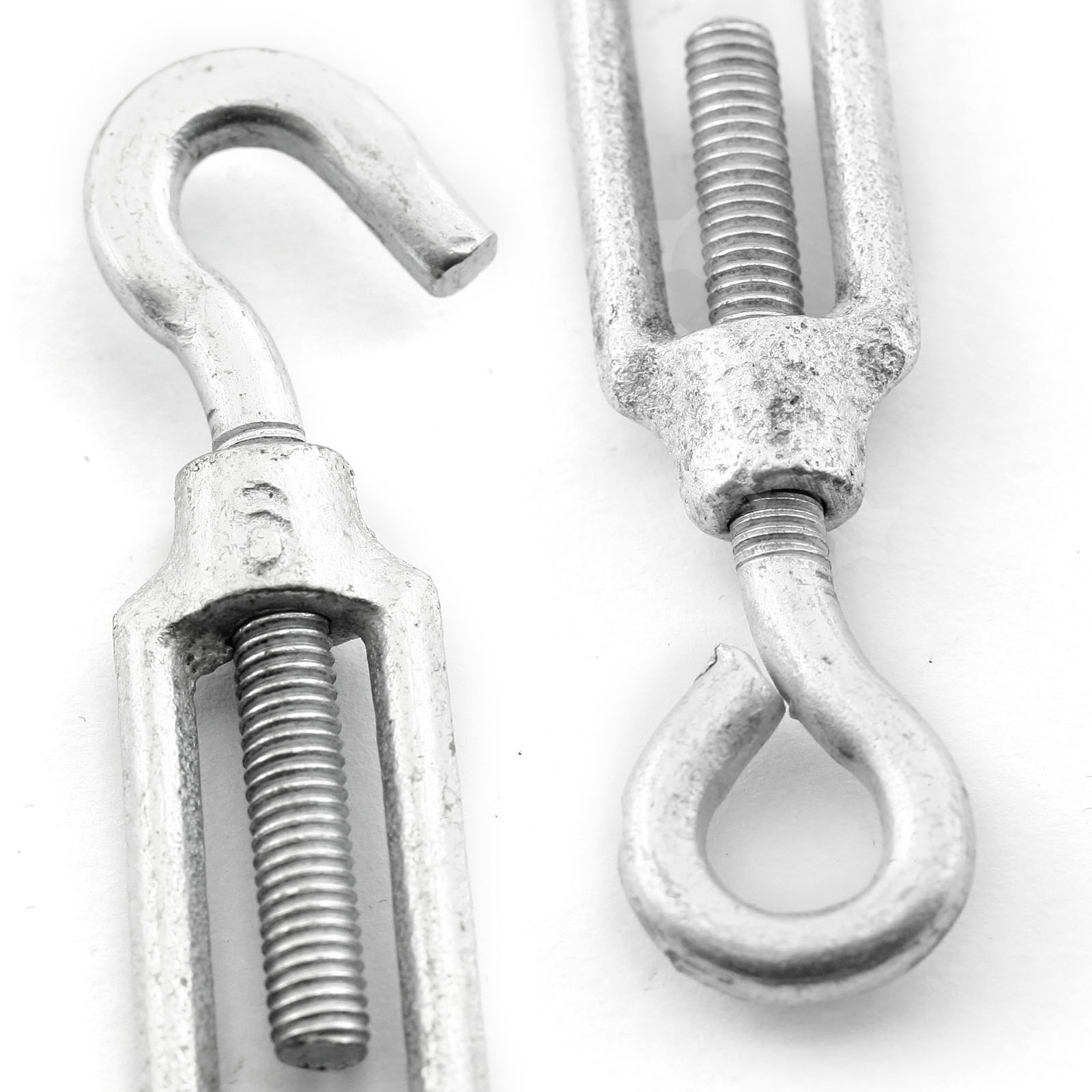 2pcs 6MM GALVANISED EYE TO HOOK STRANING SCREW Hook TURNBUCKLE STEEL