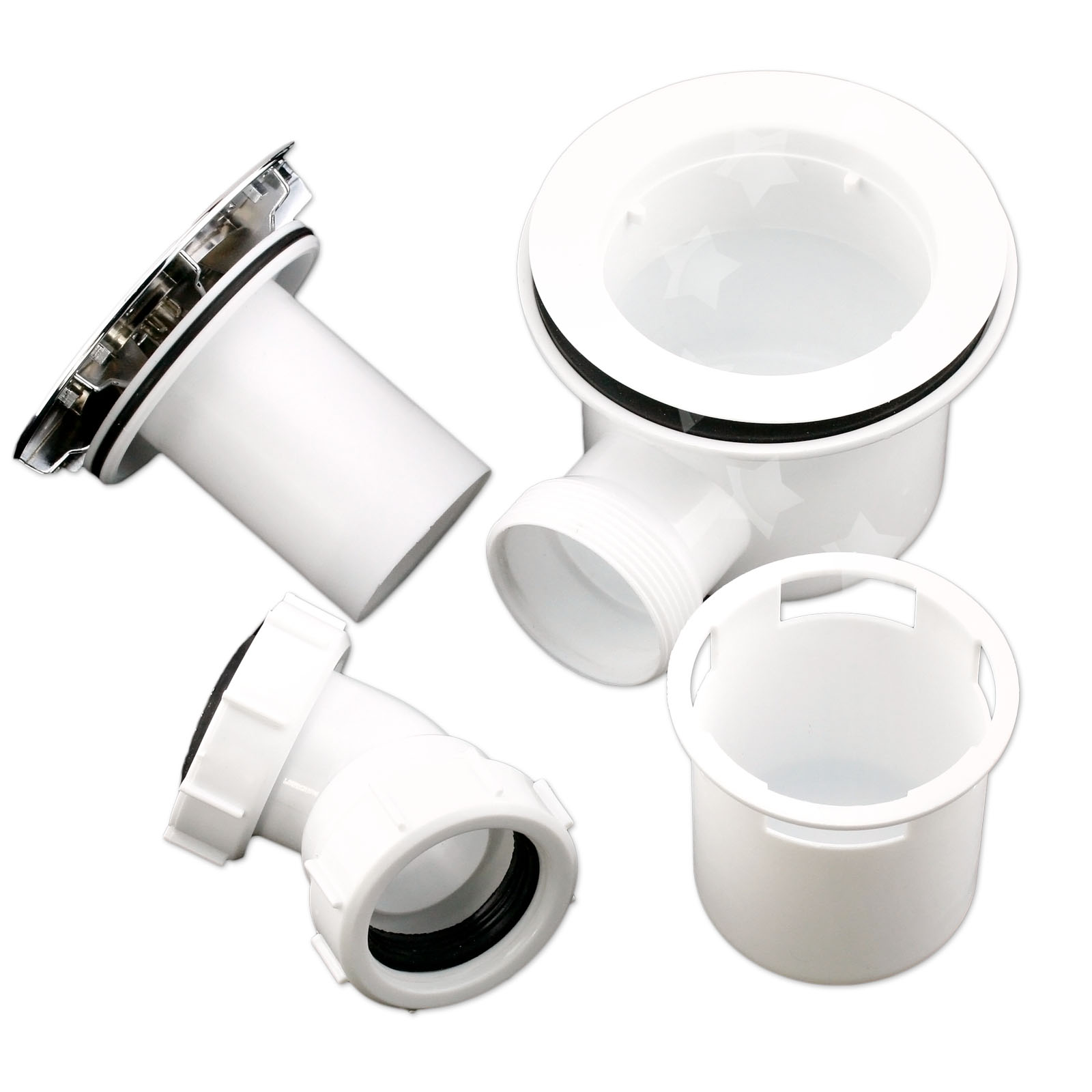 9mm Fast Flow Waste Trap & Chrome Cap Shower Enclosure Tray Kit G105 eBay