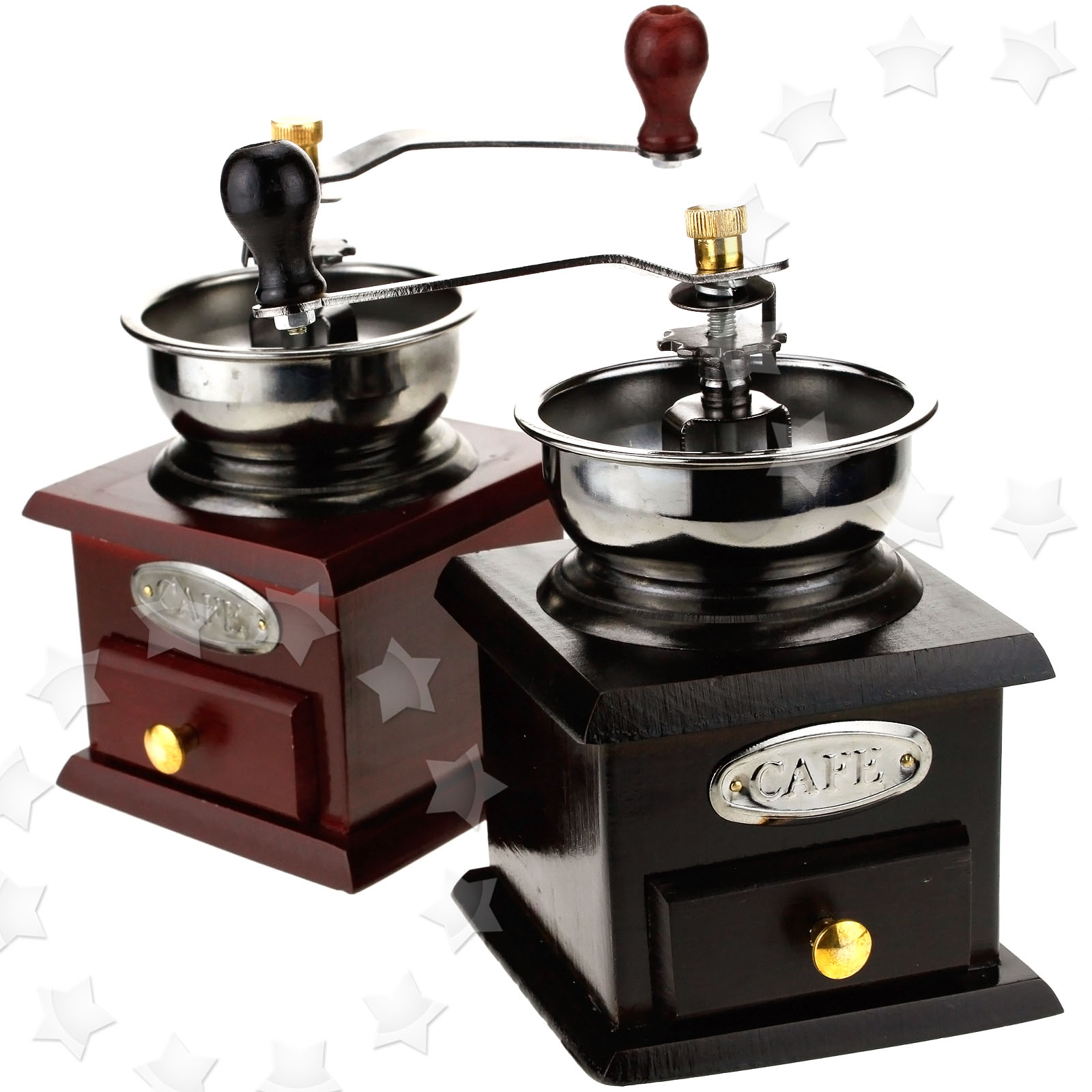 CLASSIC MANUAL ROTATING HANDLE DOUBLE STEEL MODEL BLADES COFFEE GRINDER