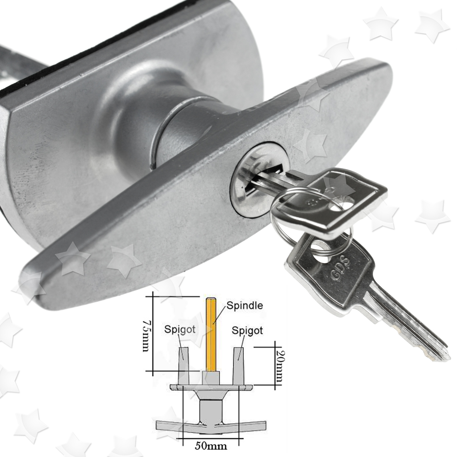 New Garage Door T Handle With Lock for Large Space