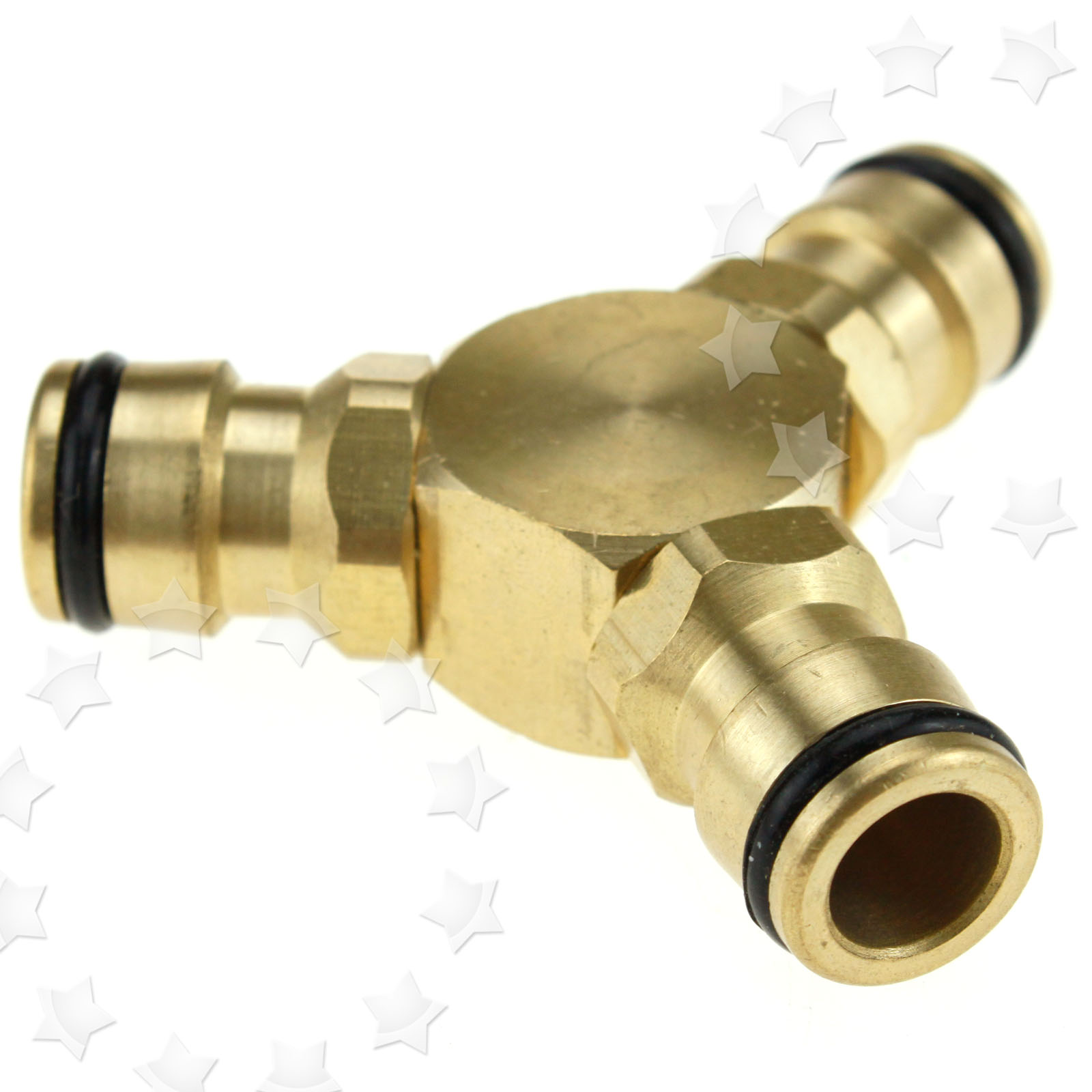 SOLID BRASS 3 WAY MALE HOSE CONNECTOR 1/2" FOR GARDEN OUTDOOR