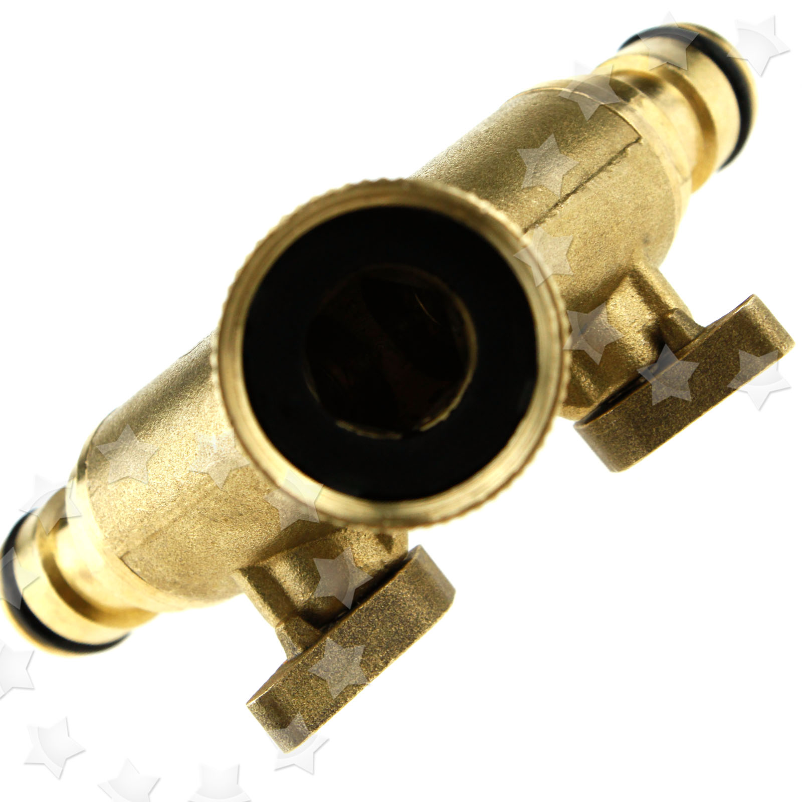2Way Double Garden Tap Hose Adapter Connector Adaptor 3/4" Solid Brass