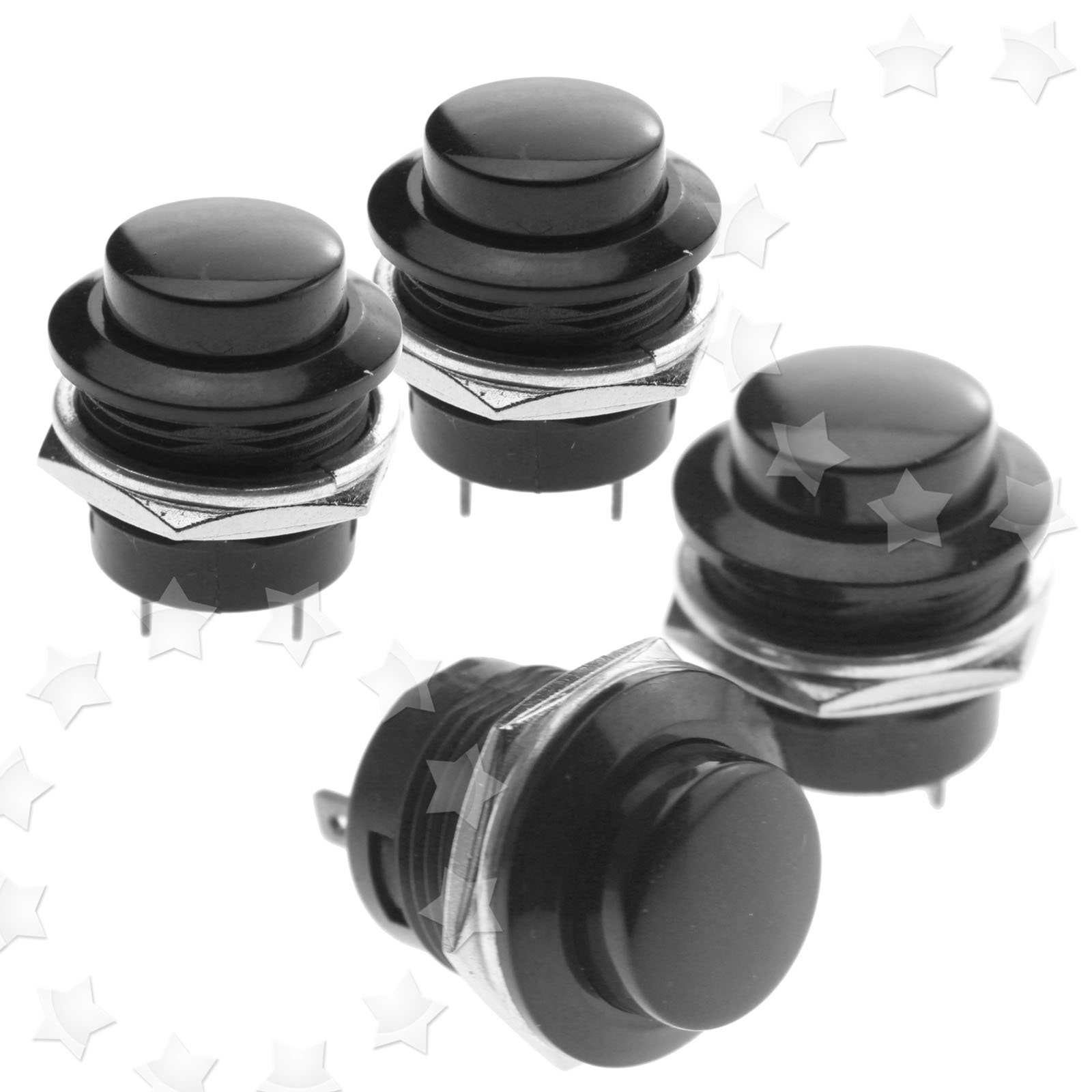 4xBlack Push Button Switch On/Off Car Dash Mount Circuit Momentary 3A