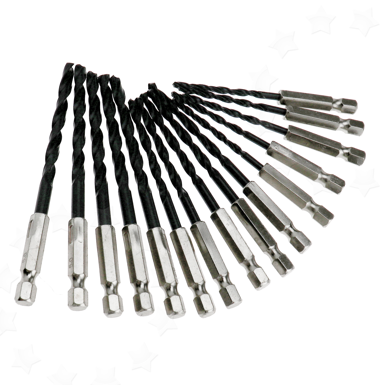 15 Pieces Kit 1/4" Hex Shank Hss High Speed Steel Drill Bits 3mm/4mm