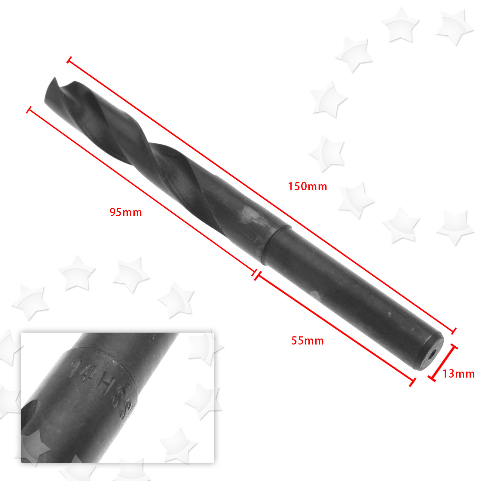 New 2 Pieces Metric Drills HSS Reduced Shank Blacksmith Drill Bits 14MM