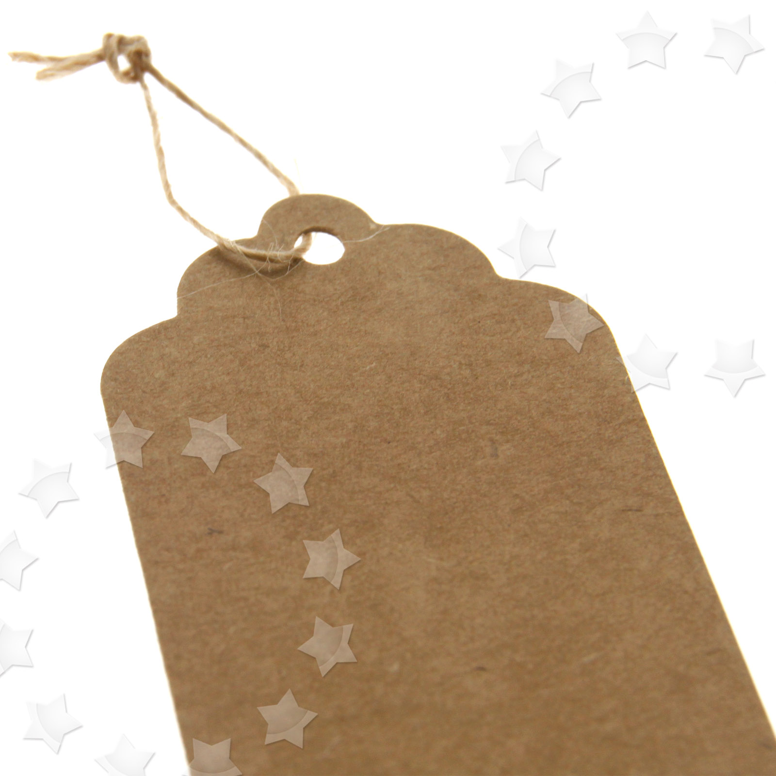 100 x Brown Strings Heart Kraft Paper Hang Tags Gift Price Cards 9 x