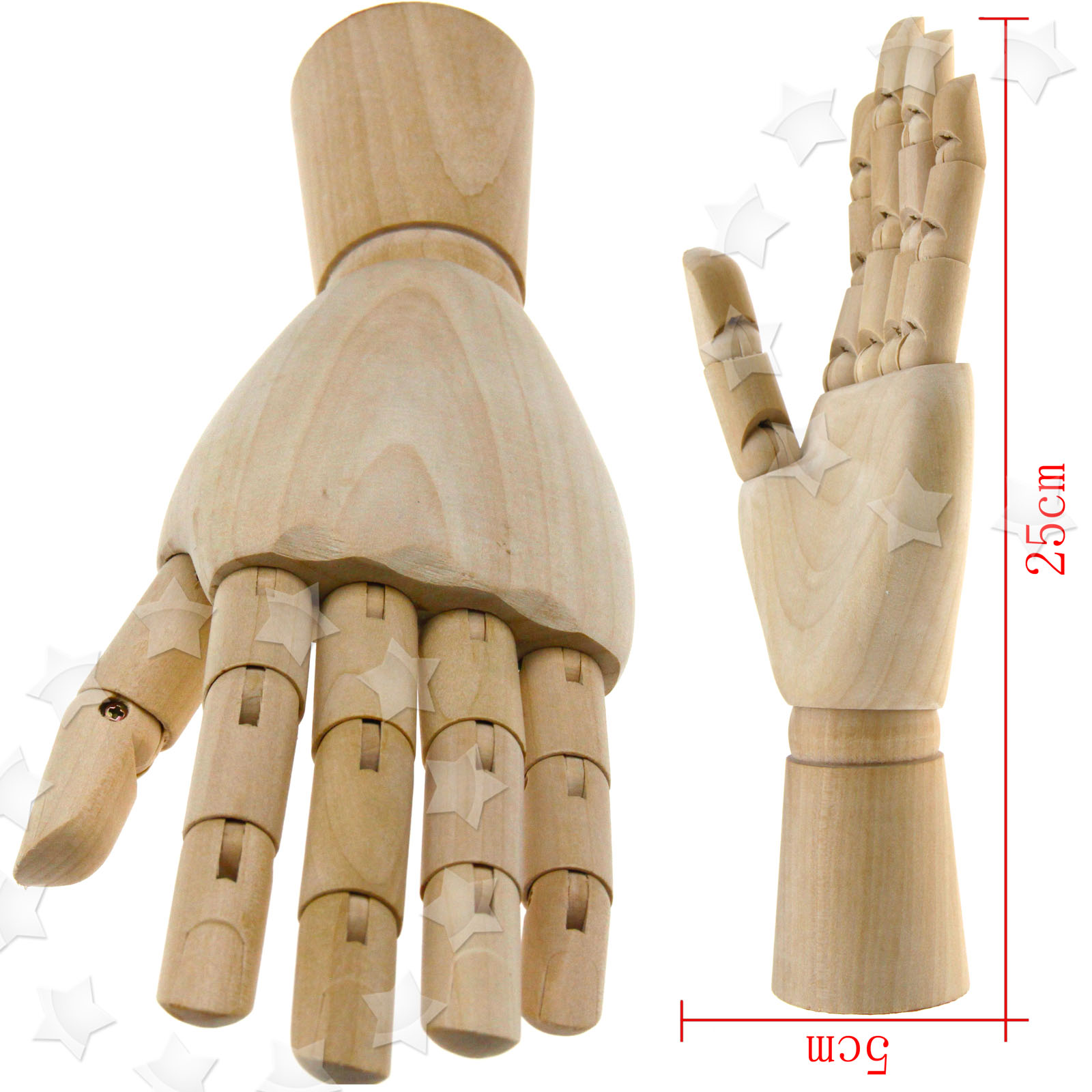 Body Artists Model Wooden Articulated Manikin Left Hand Sculpture 10