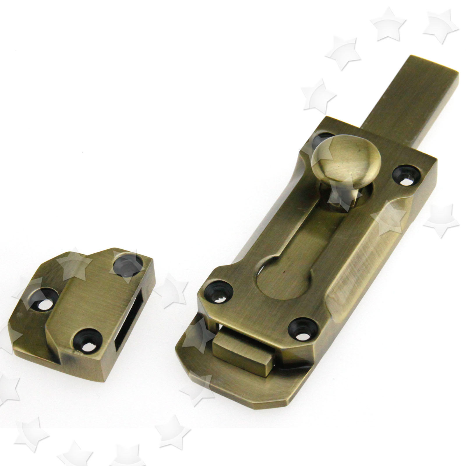 100mm Slide Bathroom Door Bolt Barrel Lock Catch Antique Brass/Chrome