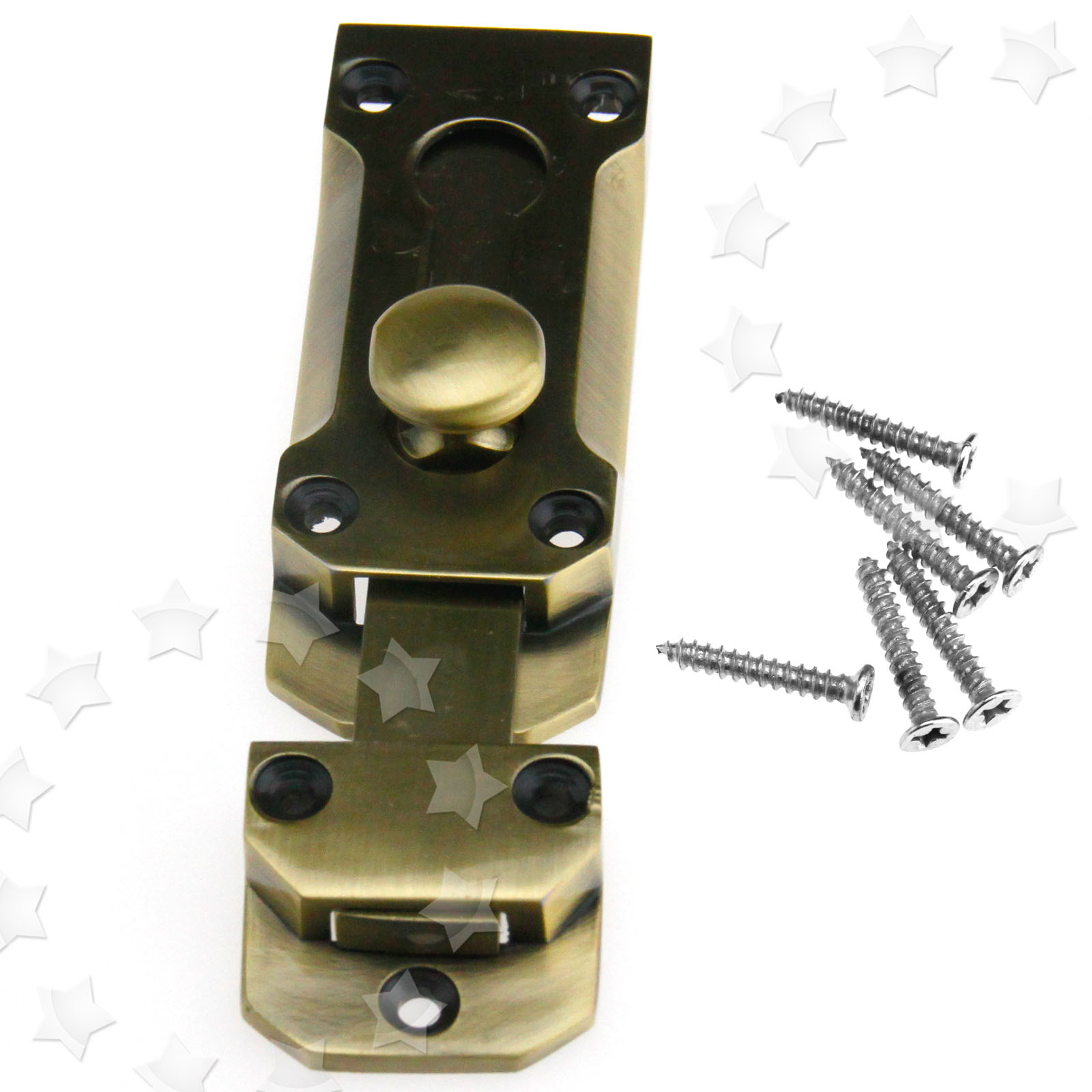 100mm Slide Bathroom Door Bolt Barrel Lock Catch Antique Brass/Chrome ...