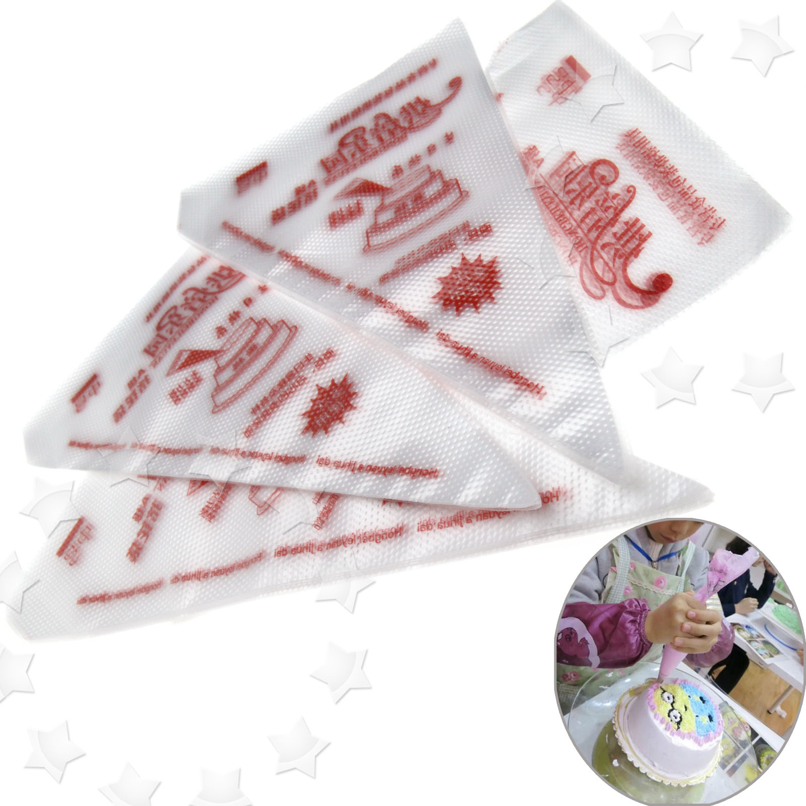100xDisposable Cream Pastry Cake Icing Piping Decorating ...