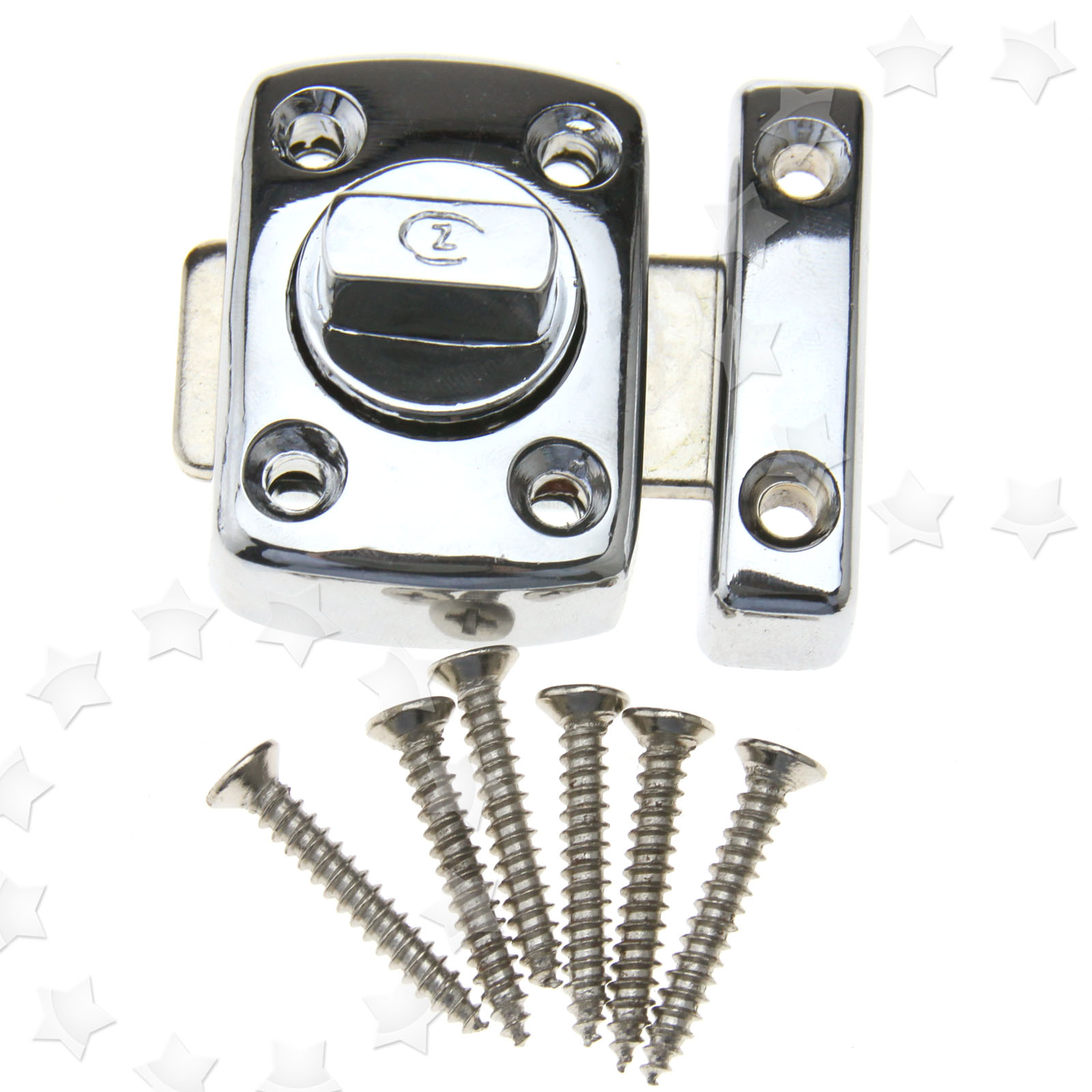 Bathroom Door Lock Latch Chrome Turn Bolt Latch Toilet Catch eBay