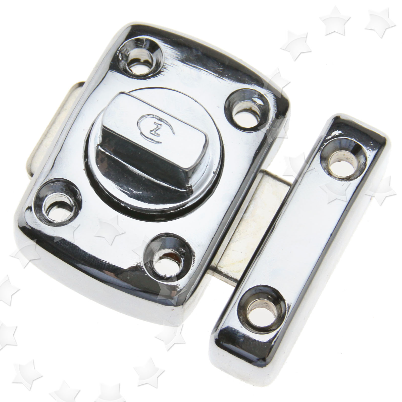 Bathroom Door Lock Latch Chrome Turn Bolt Latch Toilet Catch eBay