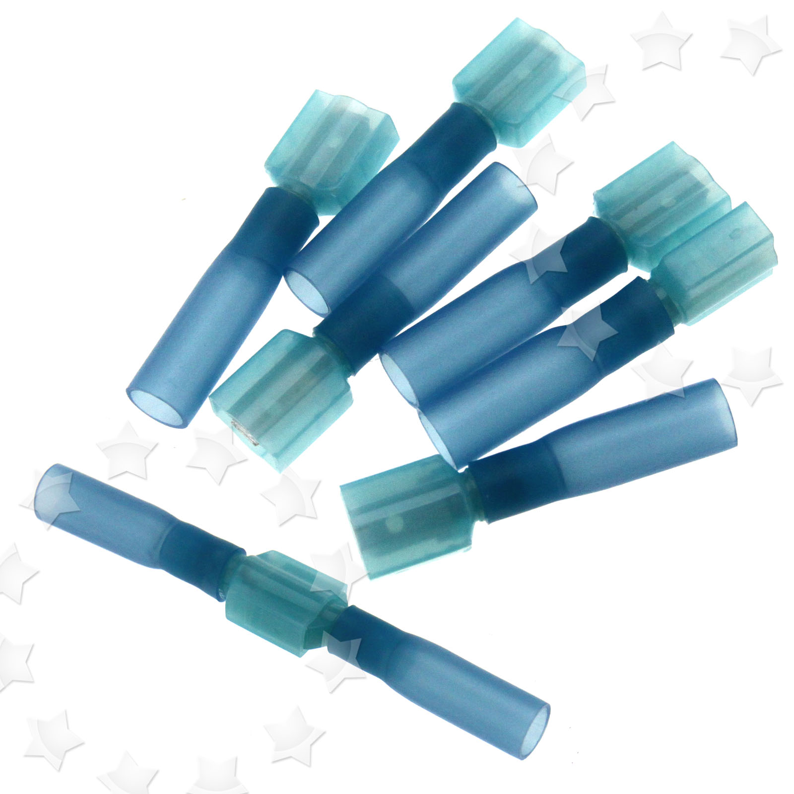 50 x Blue 6.3mm Male&Female Spade Heatshrink Terminal Electrical Crimp