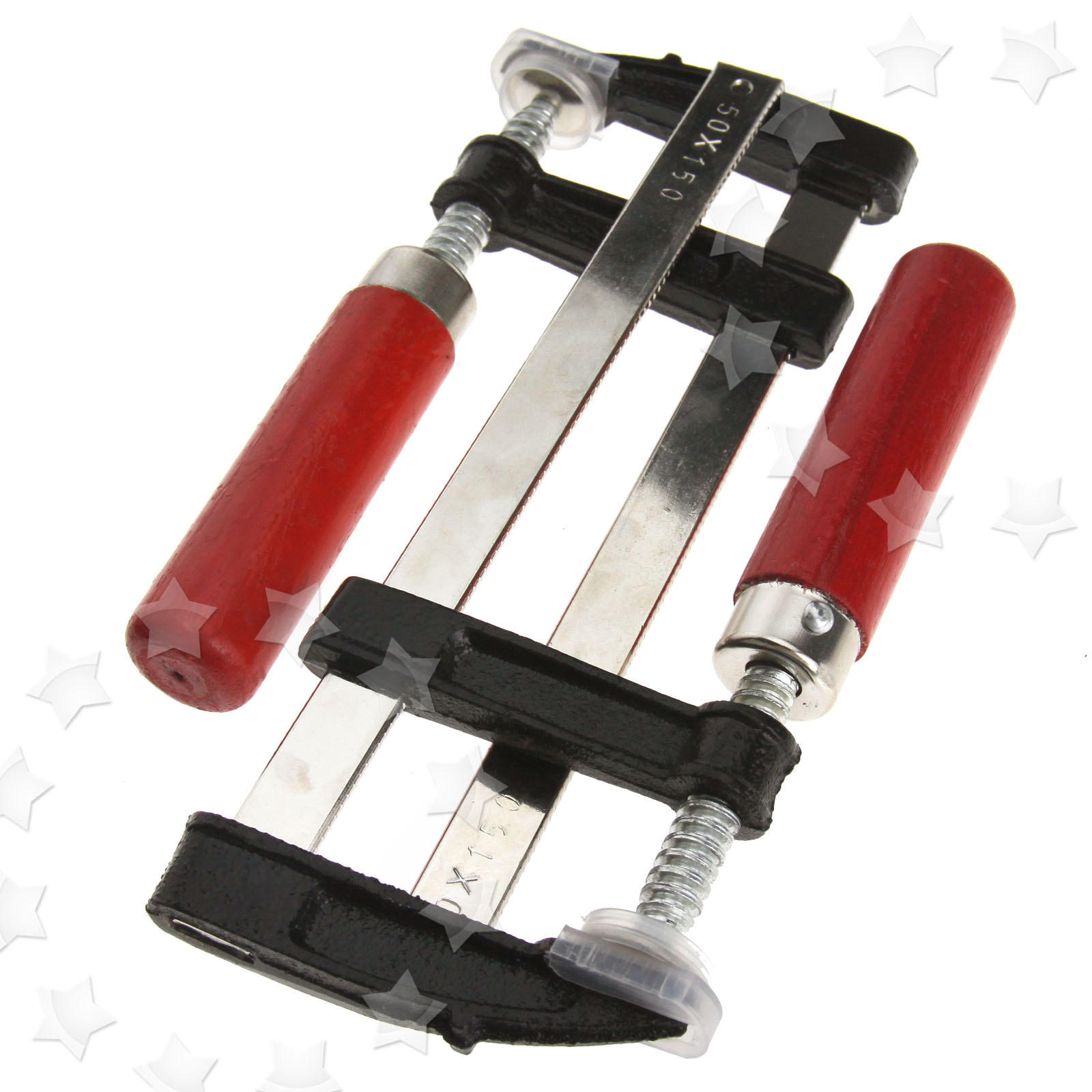 2 x F Bar Clamps 6” 50 x 150mm/50 x 300mm/80 x 300mm Quick Slide Wood