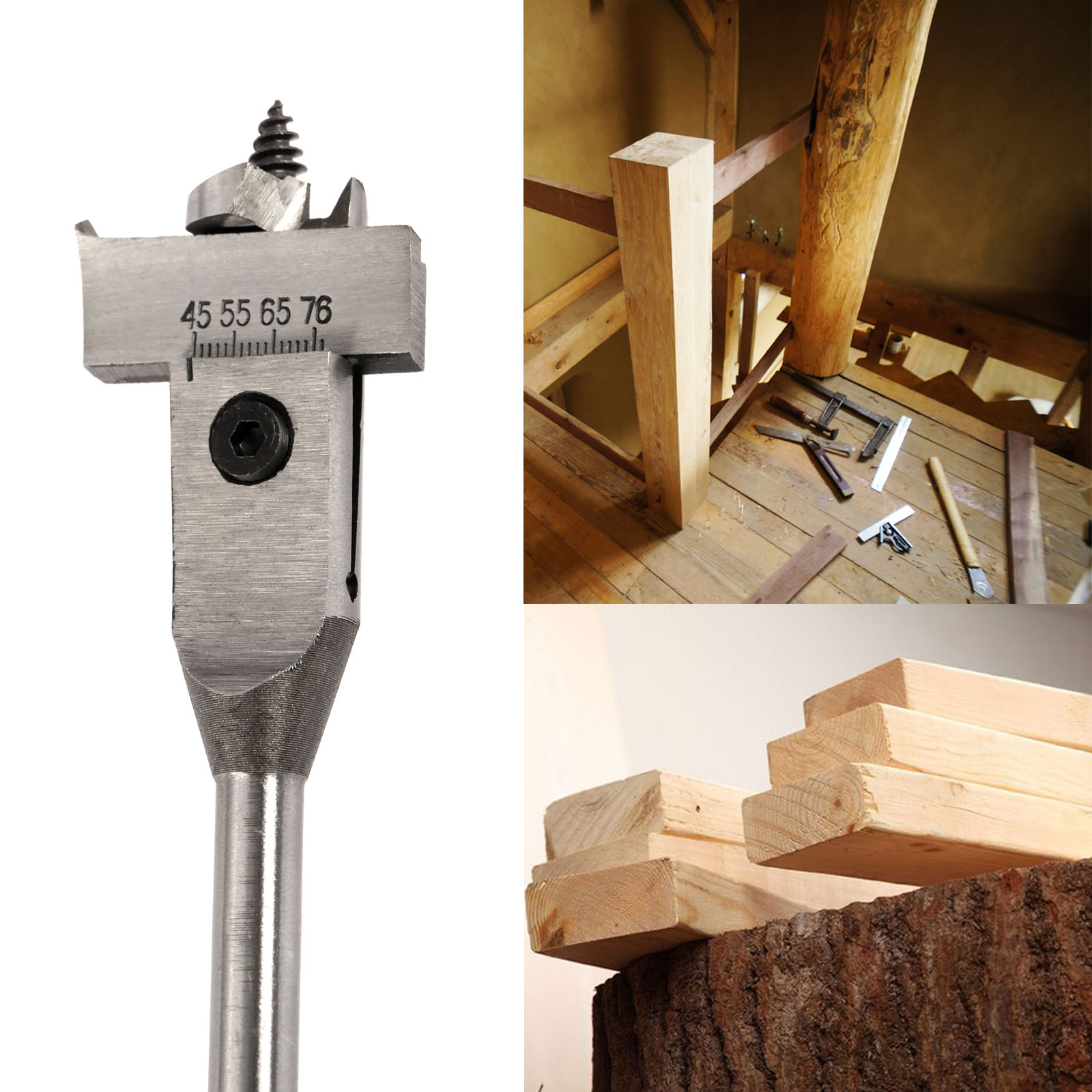 Expansive Flat Woodworking Boring Drill Bit 2276mm Adjustable Spade