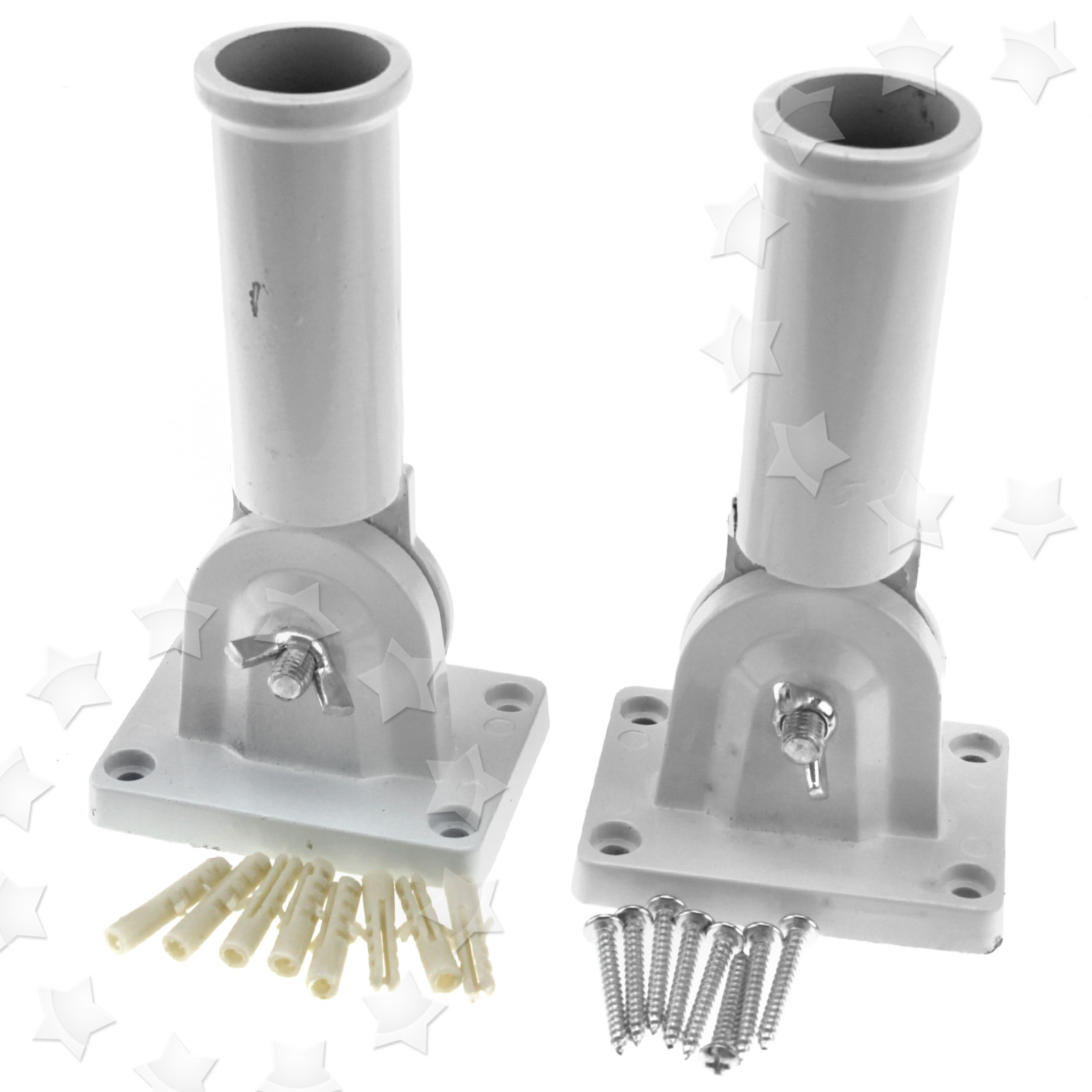 2 x Adjustable Wall Mount Flag Pole Holder Bracket For Flags 30mm