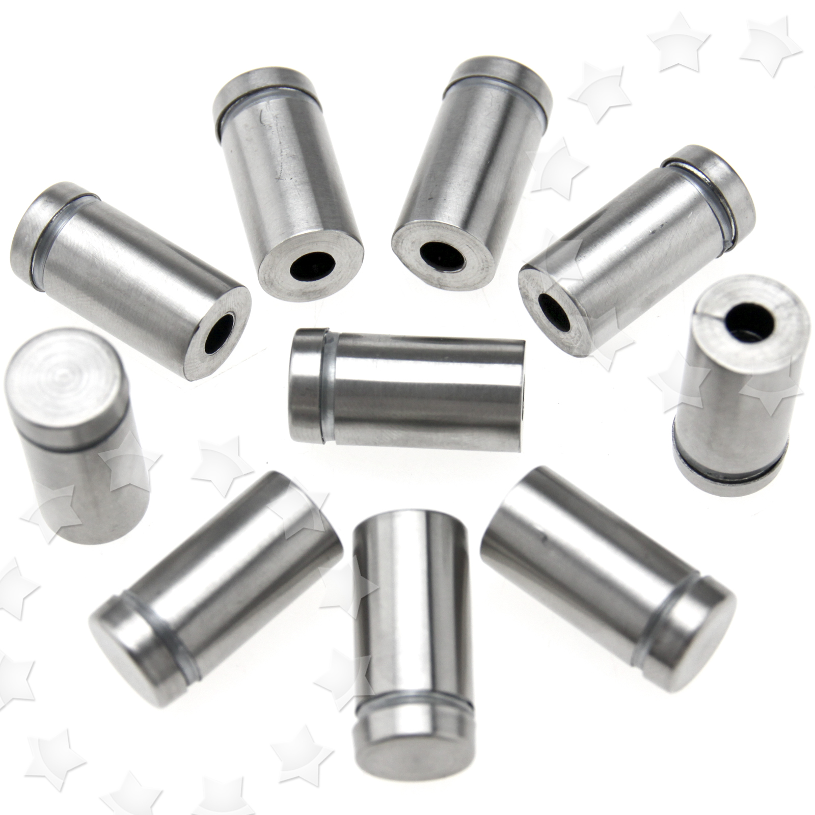 10 x Advertisement Bolt Glass Hardware Mount Standoffs Stainless Steel