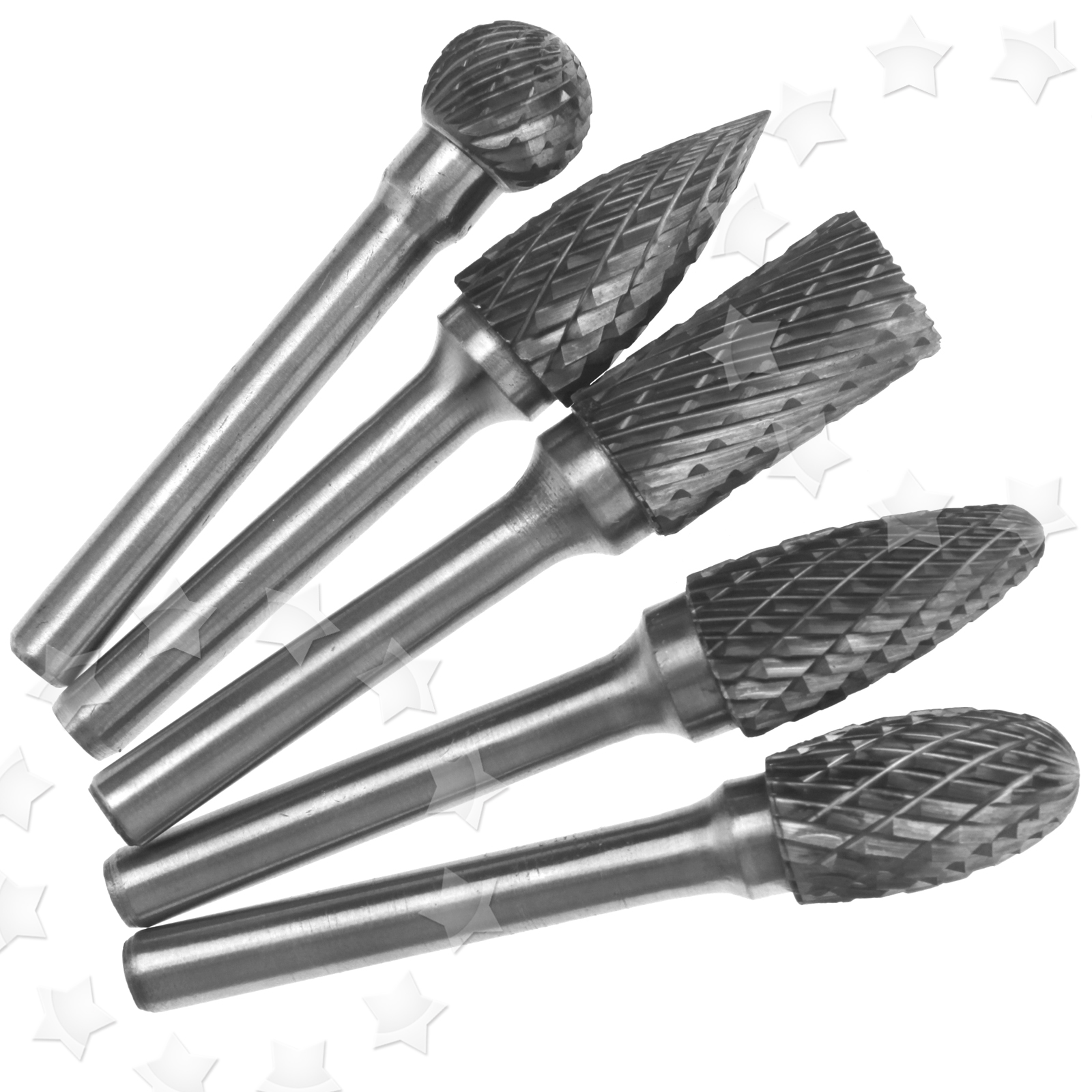 12 x 6mm Head Tungsten Carbide Burrs Rotary Point Burr Die Grinder 5pcs