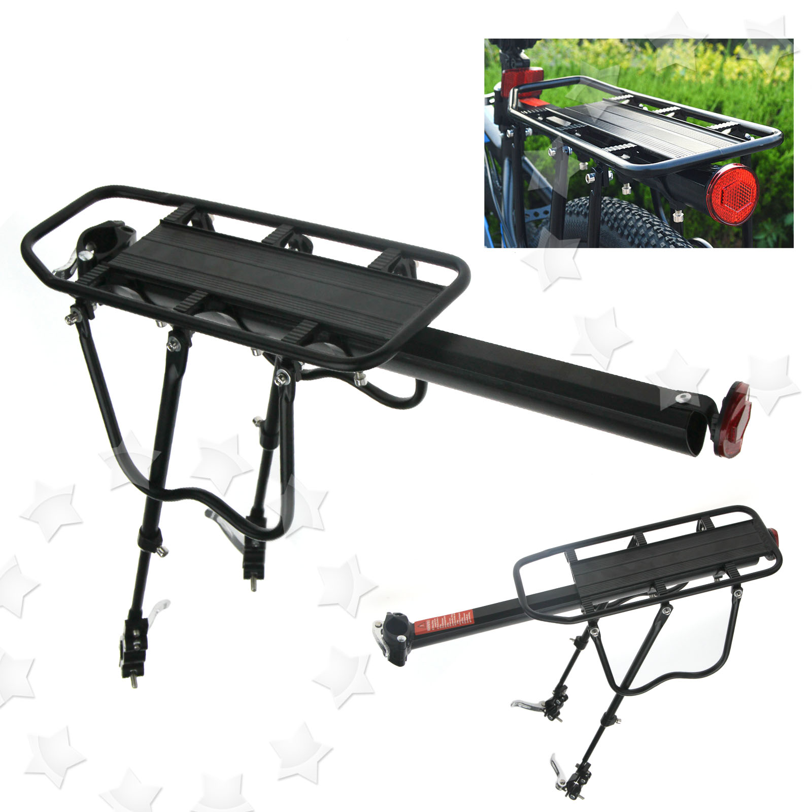 Quick Release Bicycle Rear Rack Seat Post Mount Pannier Luggage Carrier