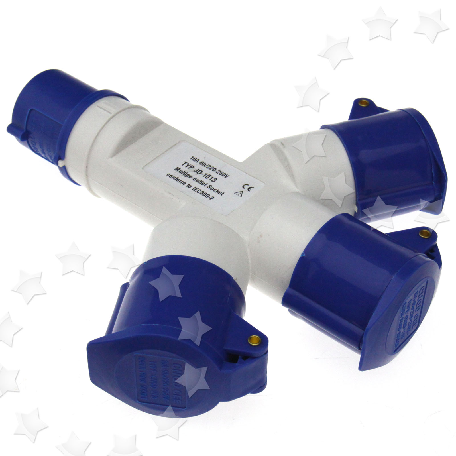 16 Amp 220V250V 3 Way Electric Mains Hook Up Adaptor Splitter Caravans IP44 eBay