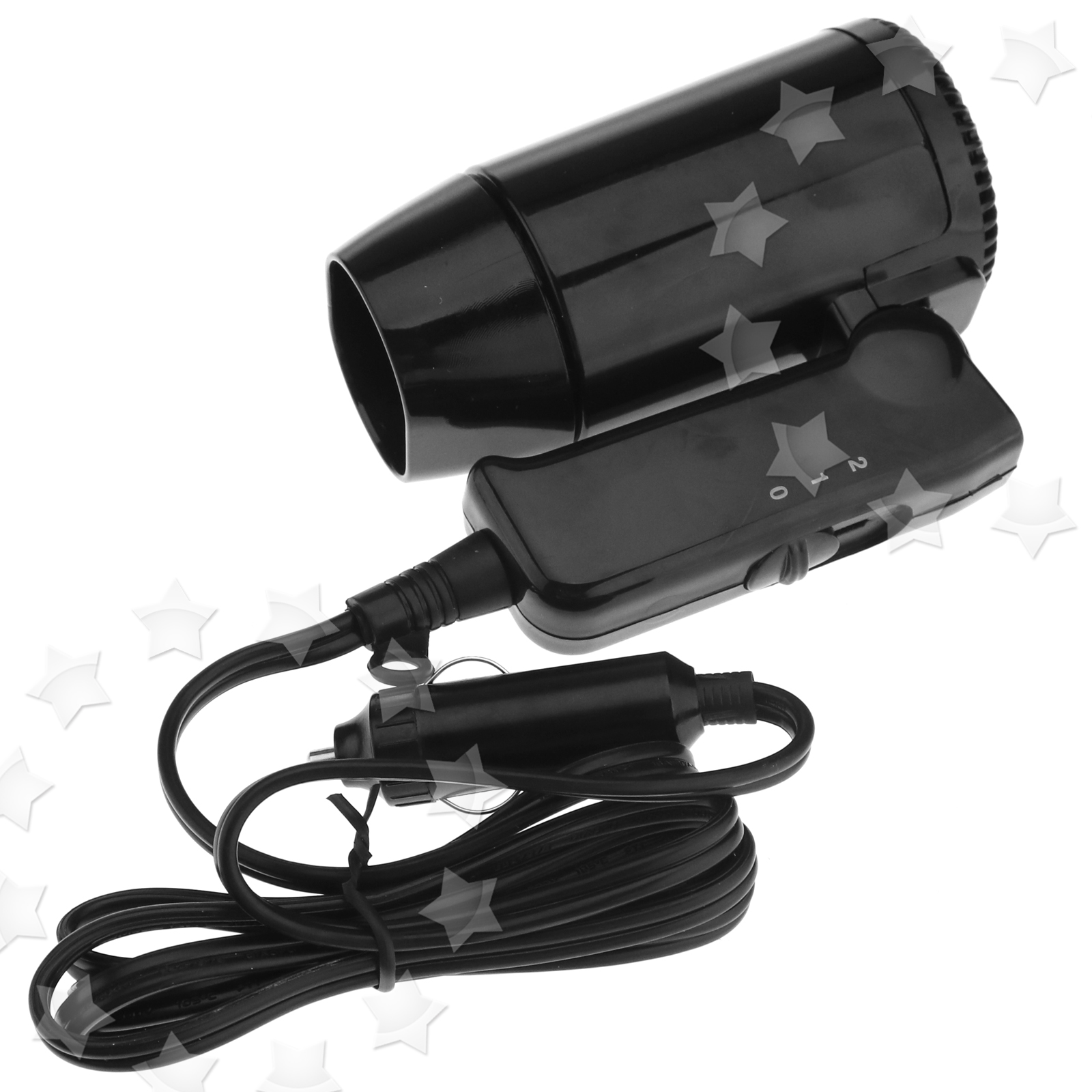 12V Black Compact Travelling Festival & Camping Portable In Car Hair
