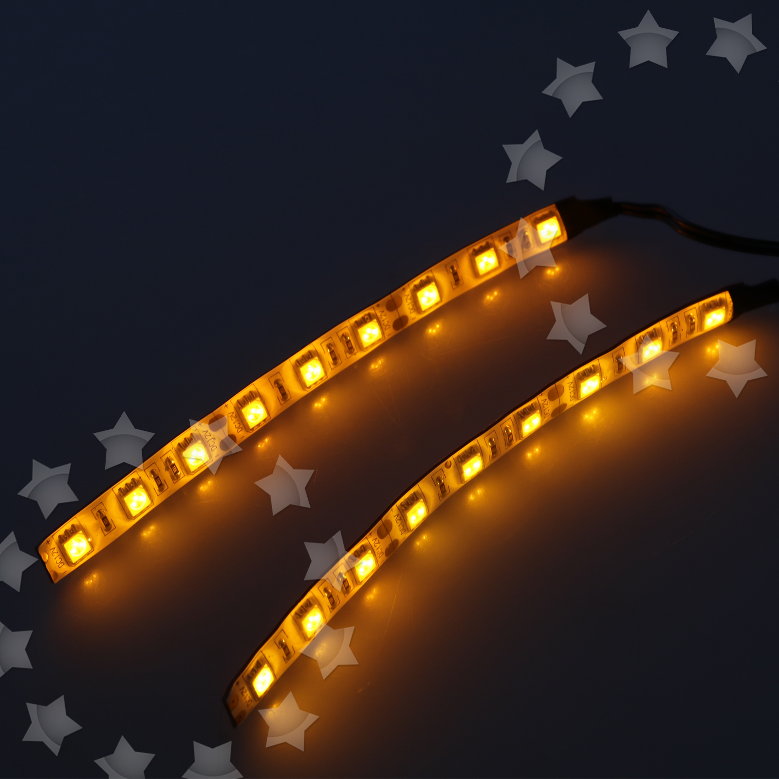 2x Universal Amber 9 LED Motorcycle Strip Turn Signal Indicator Blinker