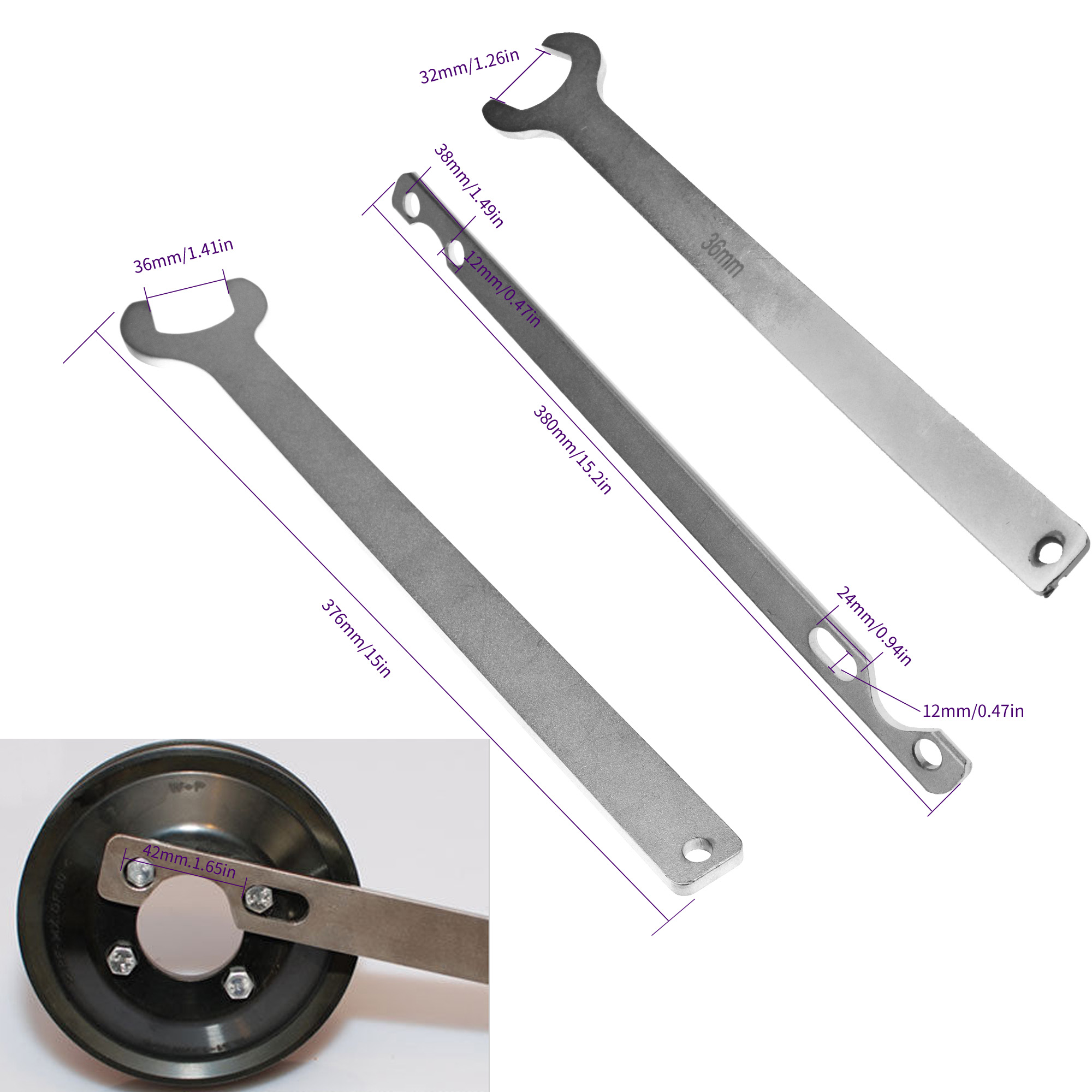 3pcs Water Pump Pulley Hub Clutch Fan Holding Tool 32 36 Spanner Set eBay