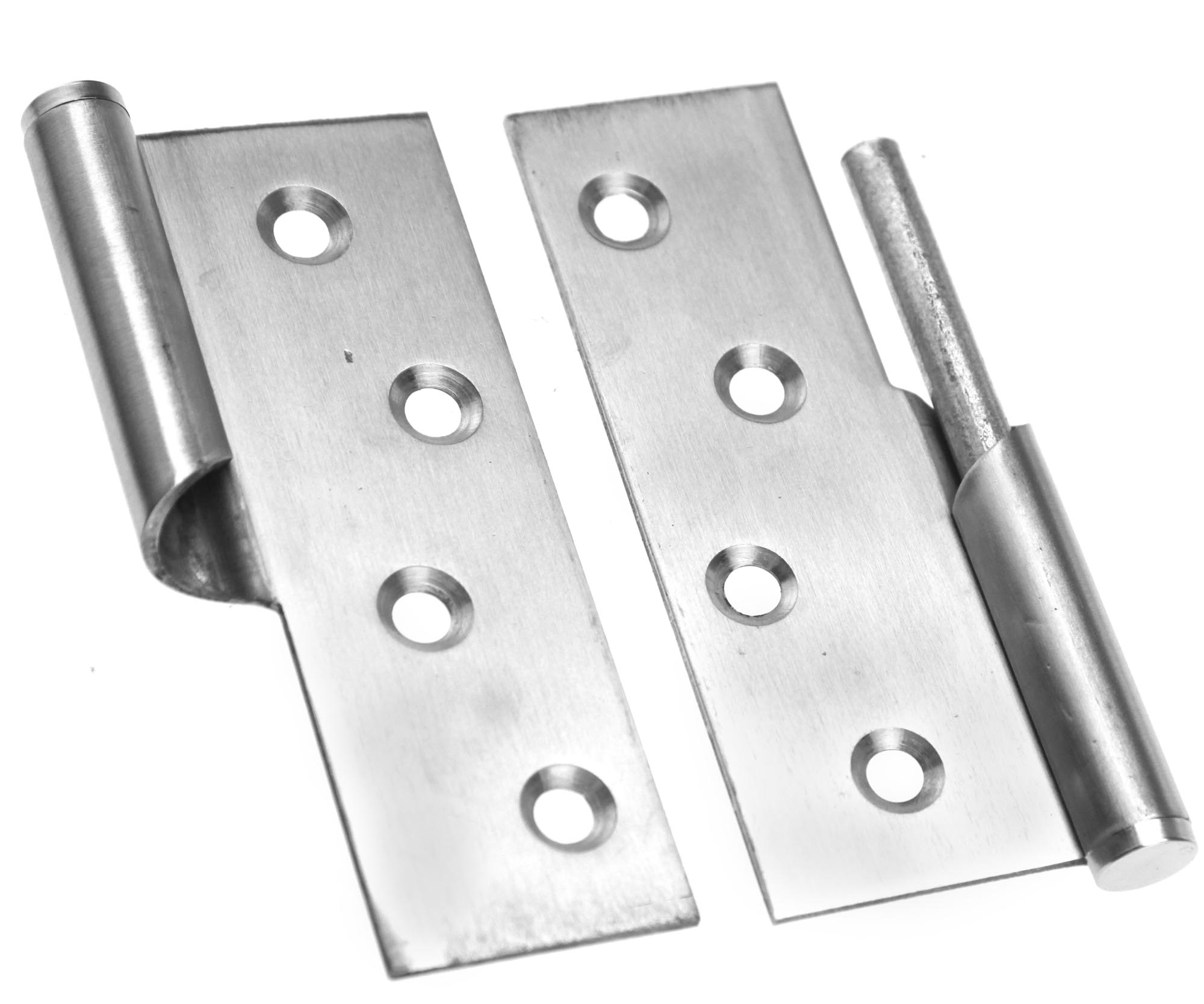 2pcs 4" Stainless Steel Rising Butt Left Handed Lift Off Door Hinge