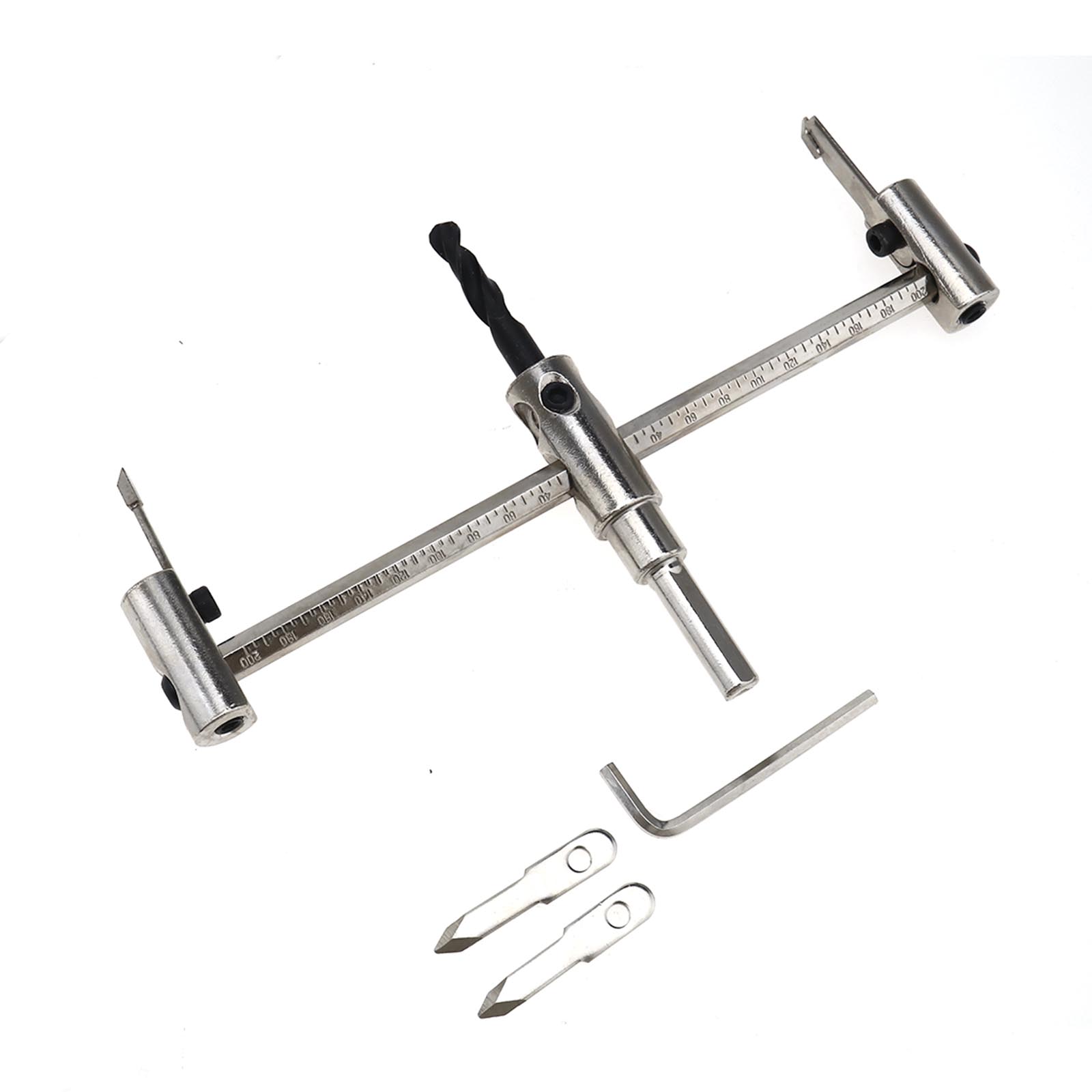 40200mm Adjustable Metal Wood Circle Cutter Hole Saw Drill Bit w/Hex