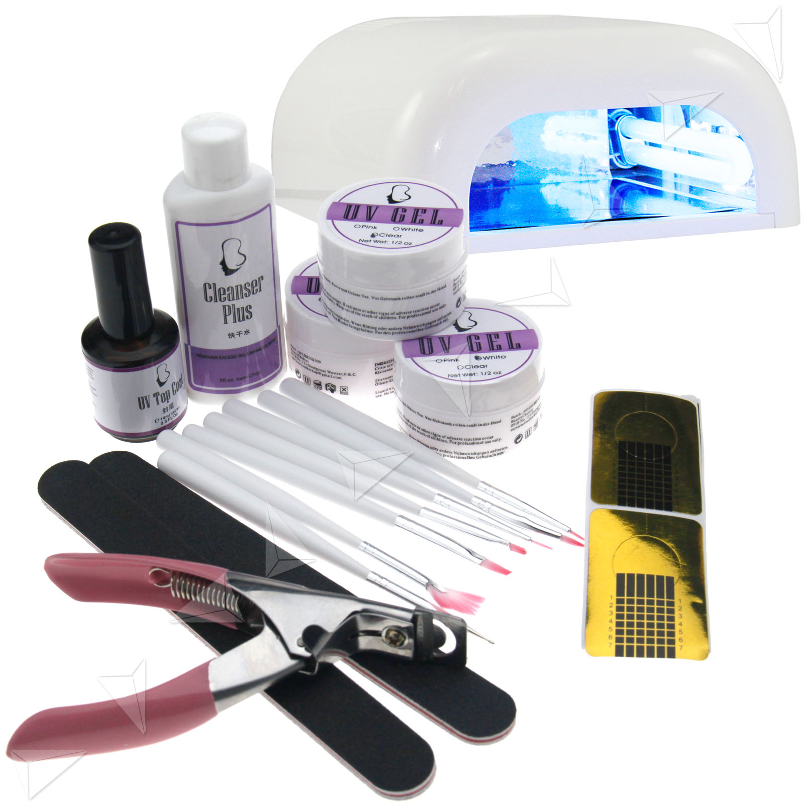 36W Gel Curving Nail UV Lamp Dryer+UV Gel Starter Kits | eBay