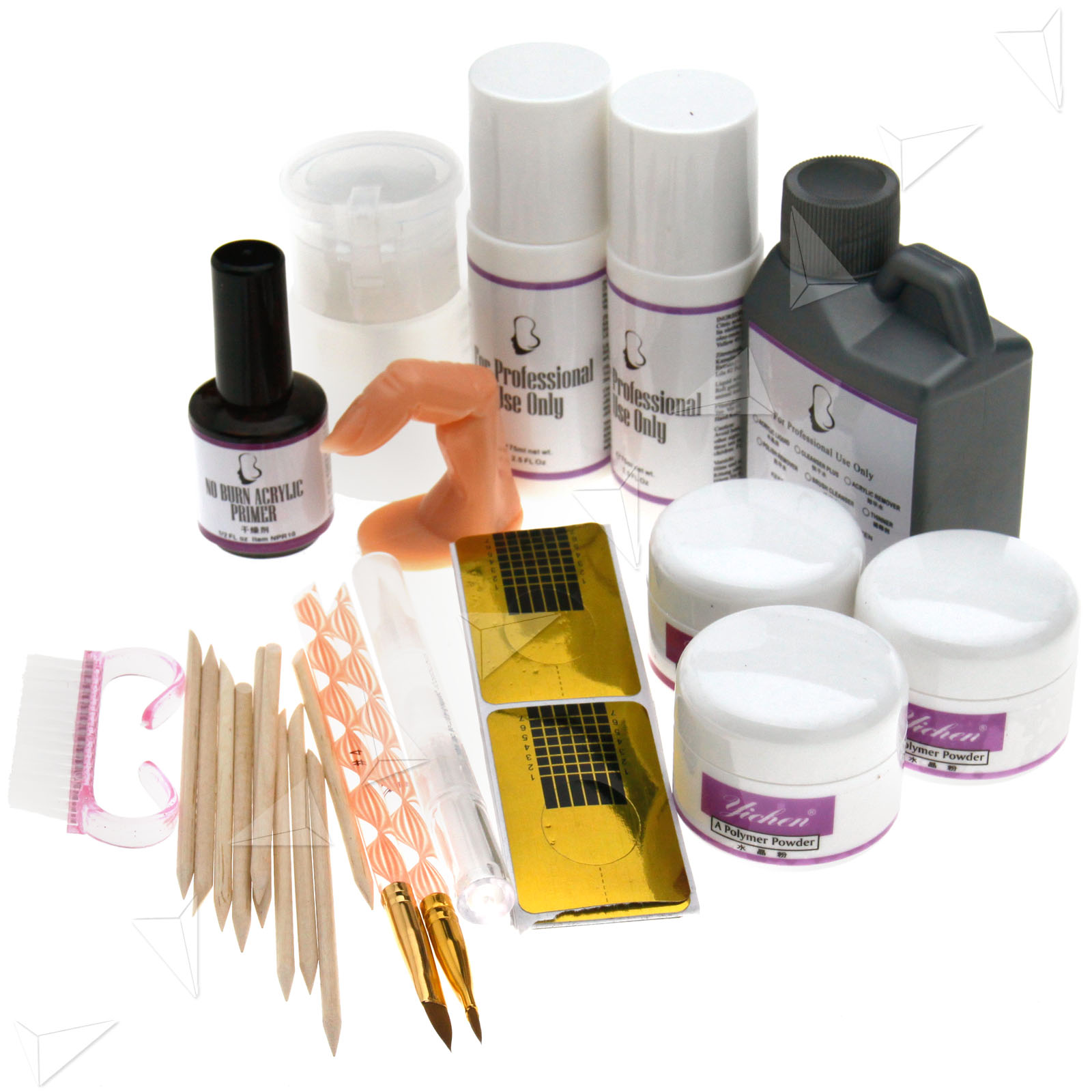 Professional Nail Art Acrylic Primer Powder Liquid Tips Practice Tool ...