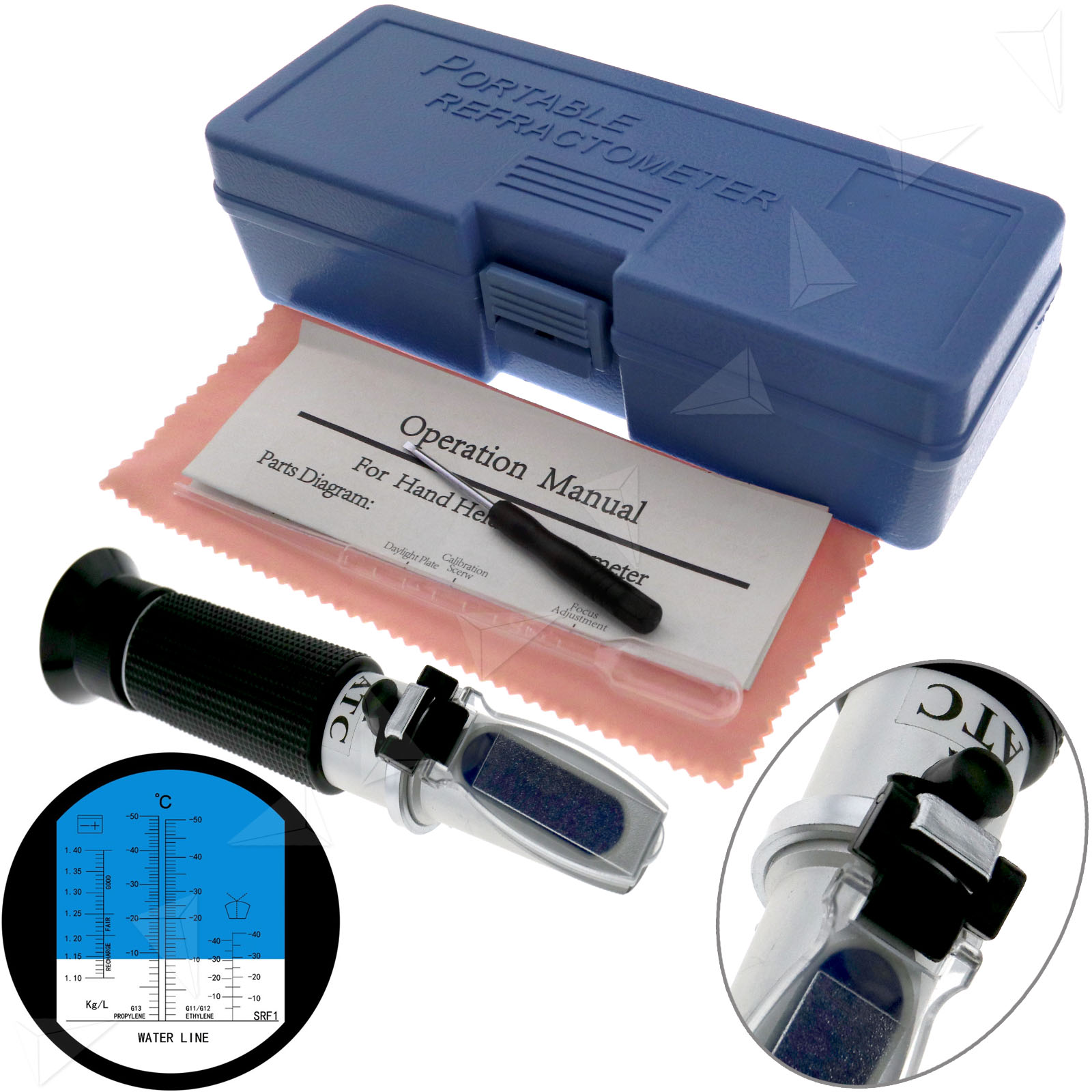 Glycol Refractometer Antifreeze Fluid Battery Engine Coolant Tester
