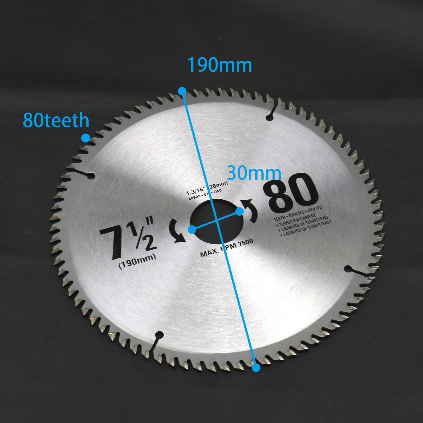 Saw Blade Disc for Angle Grinder 190mm 80T Wood Cutting Discs Circular