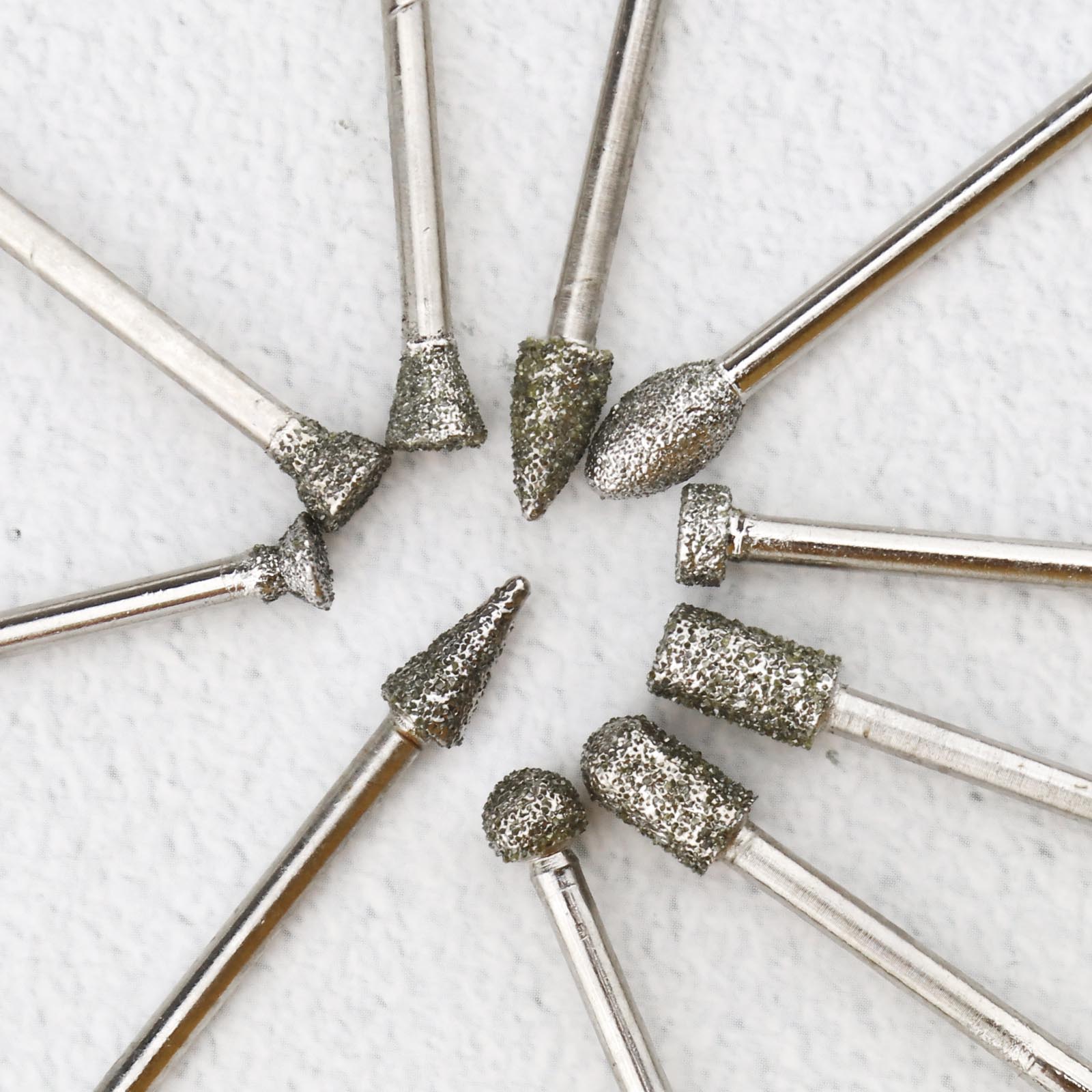 20pcs 46 Grit Diamond Coated Burr Drill Bit Kit with 1/8 inch Shank Rotary Tool eBay