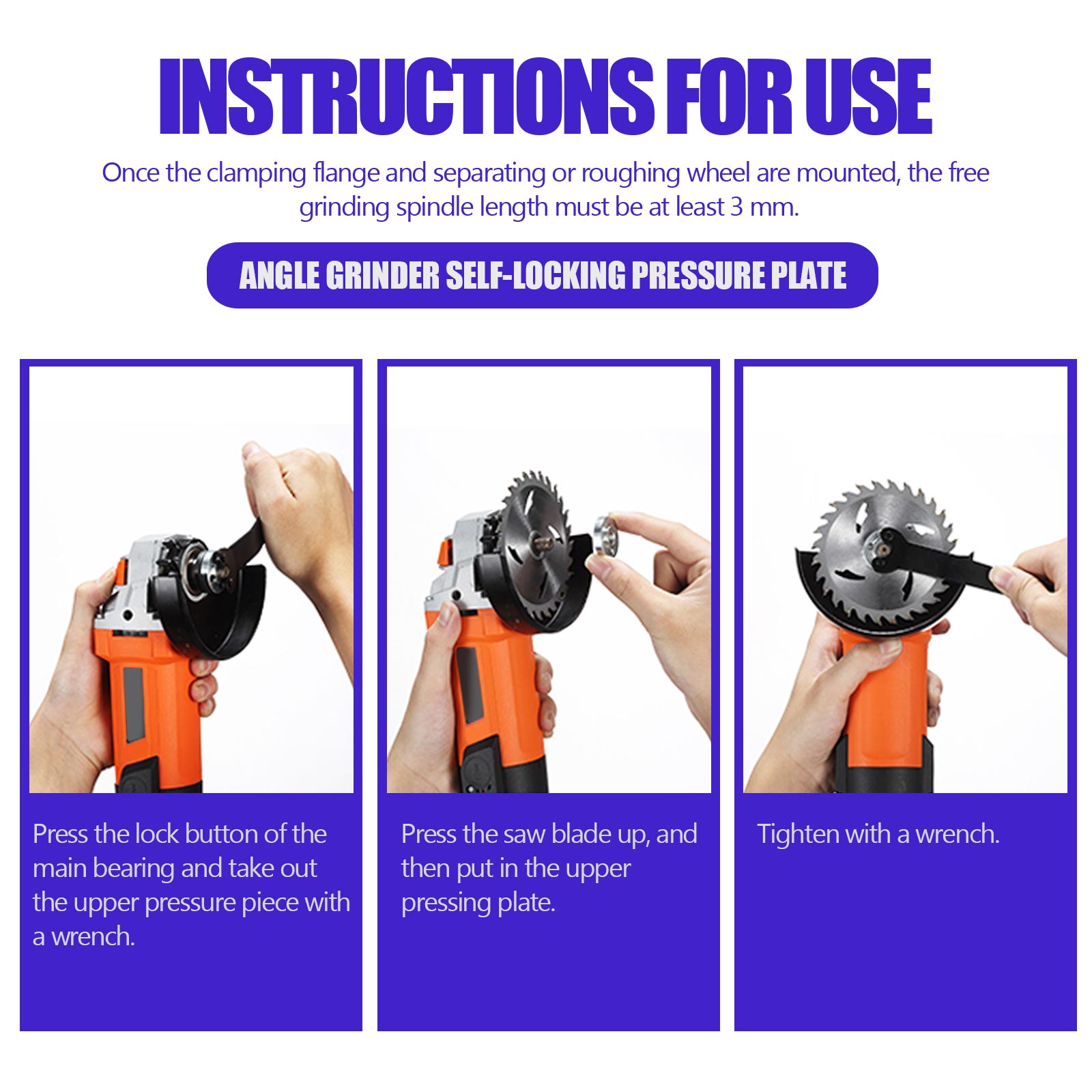 M14 Angle Grinder Quick Release Nut 45 Steel for Cup Wheel Disc Fixing