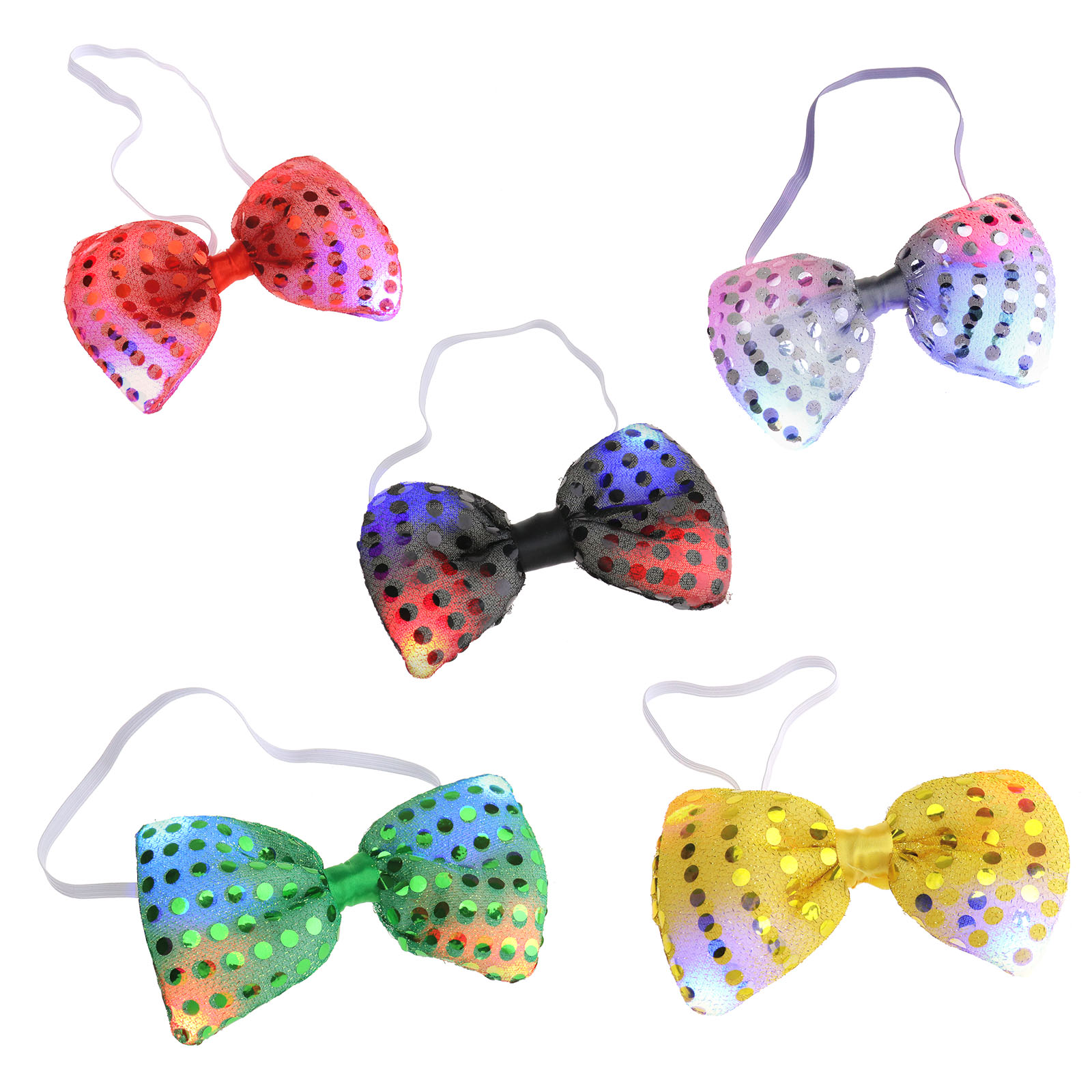 Phantasie LED Blinklicht Pailletten Bowtie Krawatte Fliege Hochzeit Gut