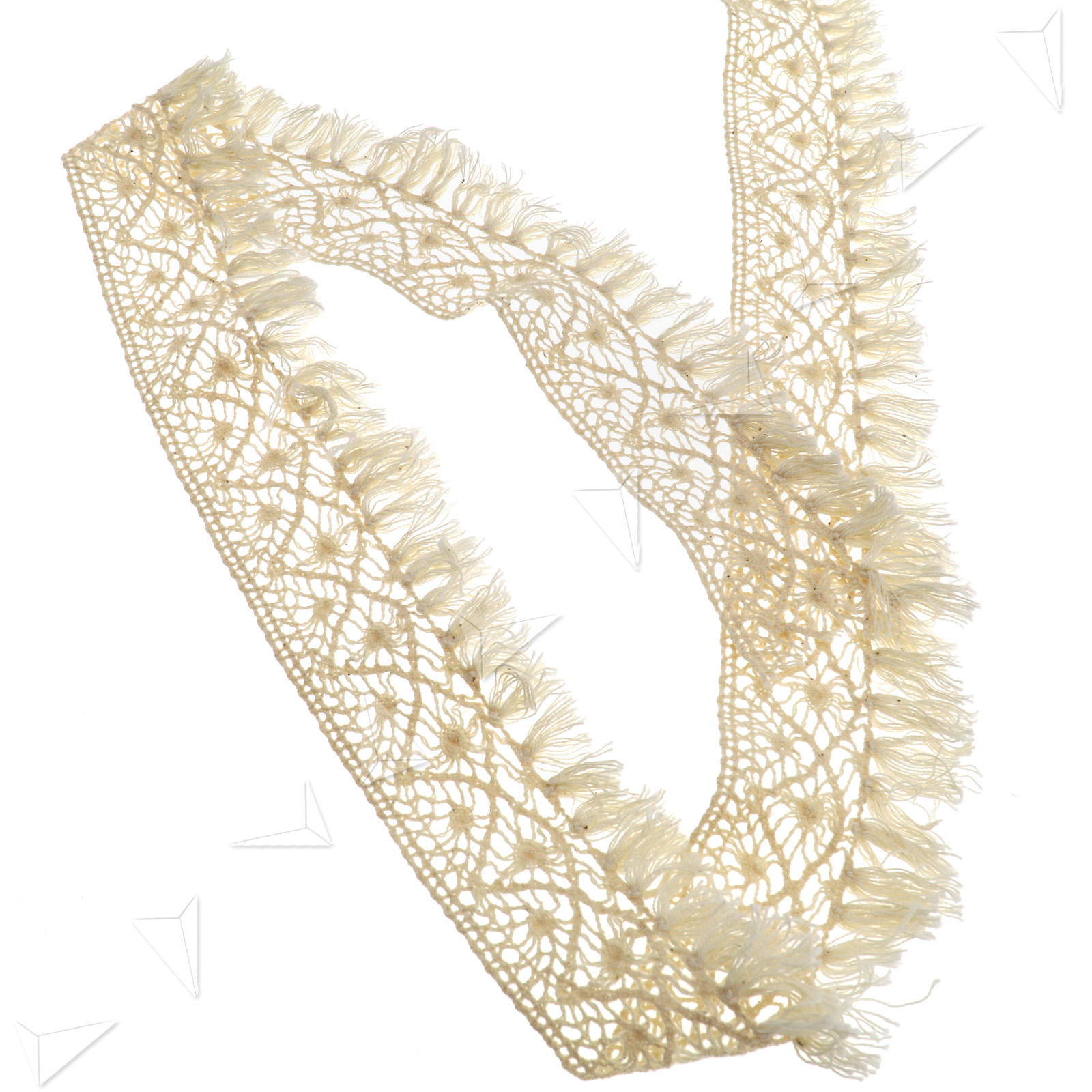 10m Yards Cotton Crochet Edge Lace Trim Tassel Ribbon Bridal Sewing