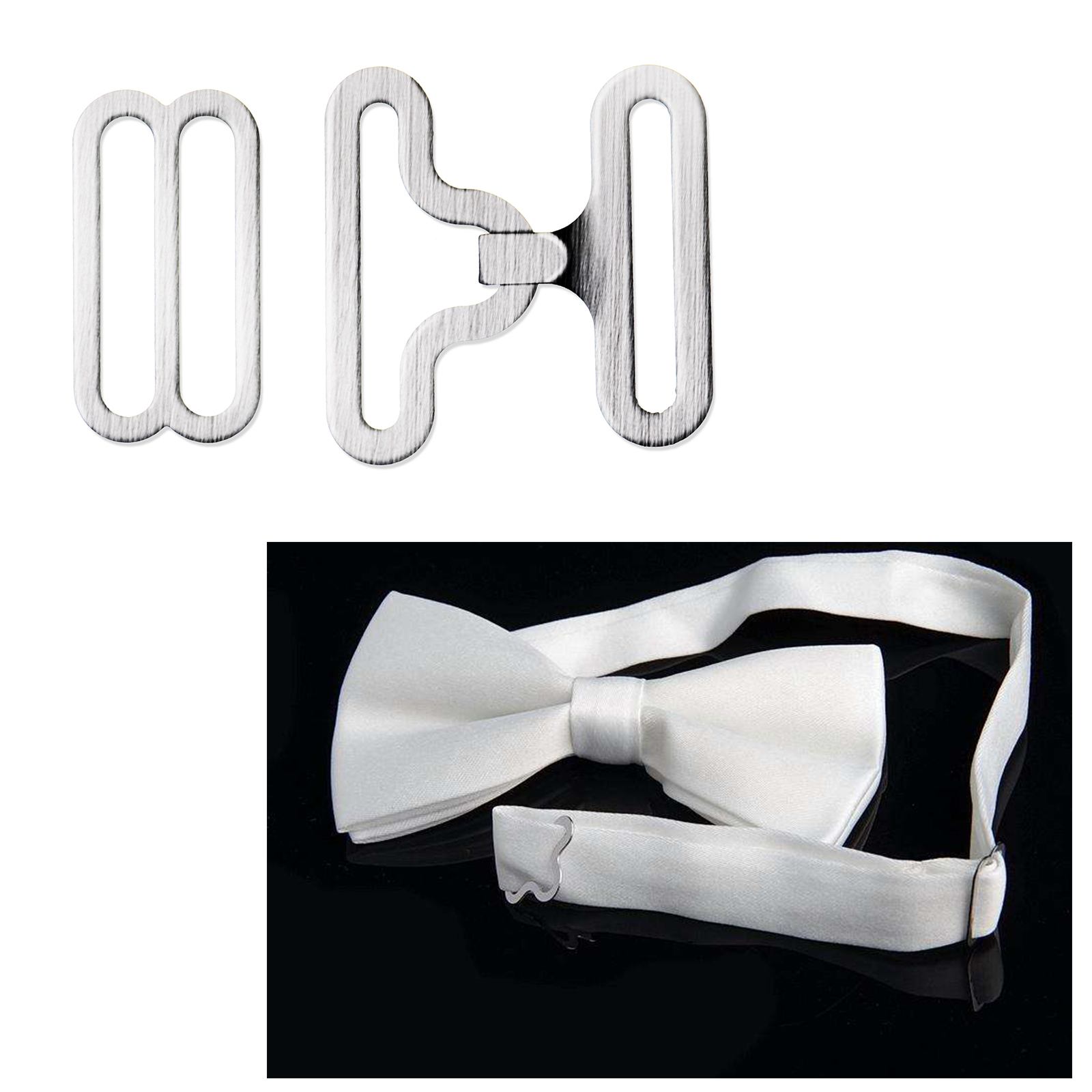 50 Sets Silver Copper Bow Tie Clip Cravat Clips Hook Fastener For Necktie Strap eBay