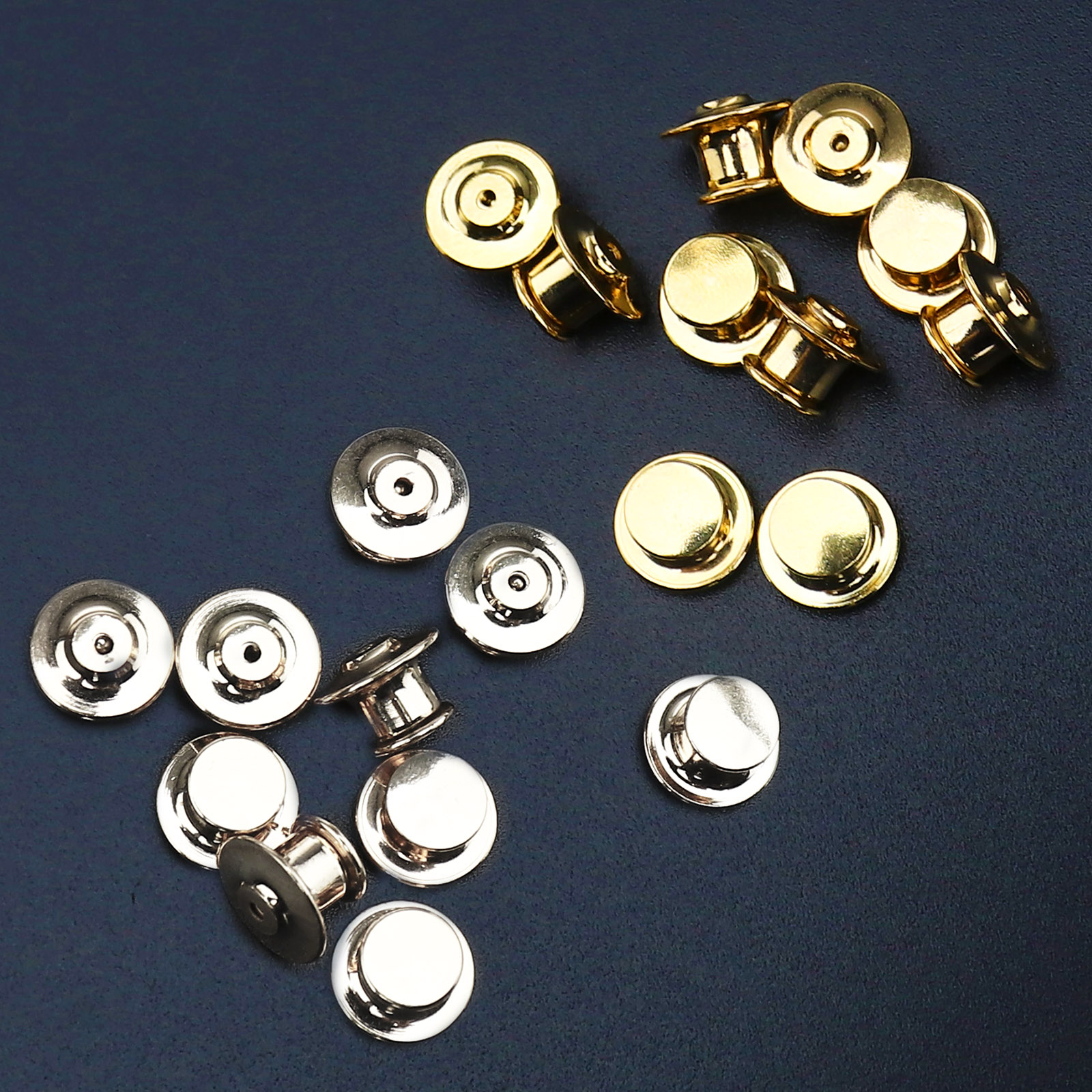 16 Metal Pin Back Locks Keeper Holder Clasp Buttons Uniform Badge Tie Tack Decor