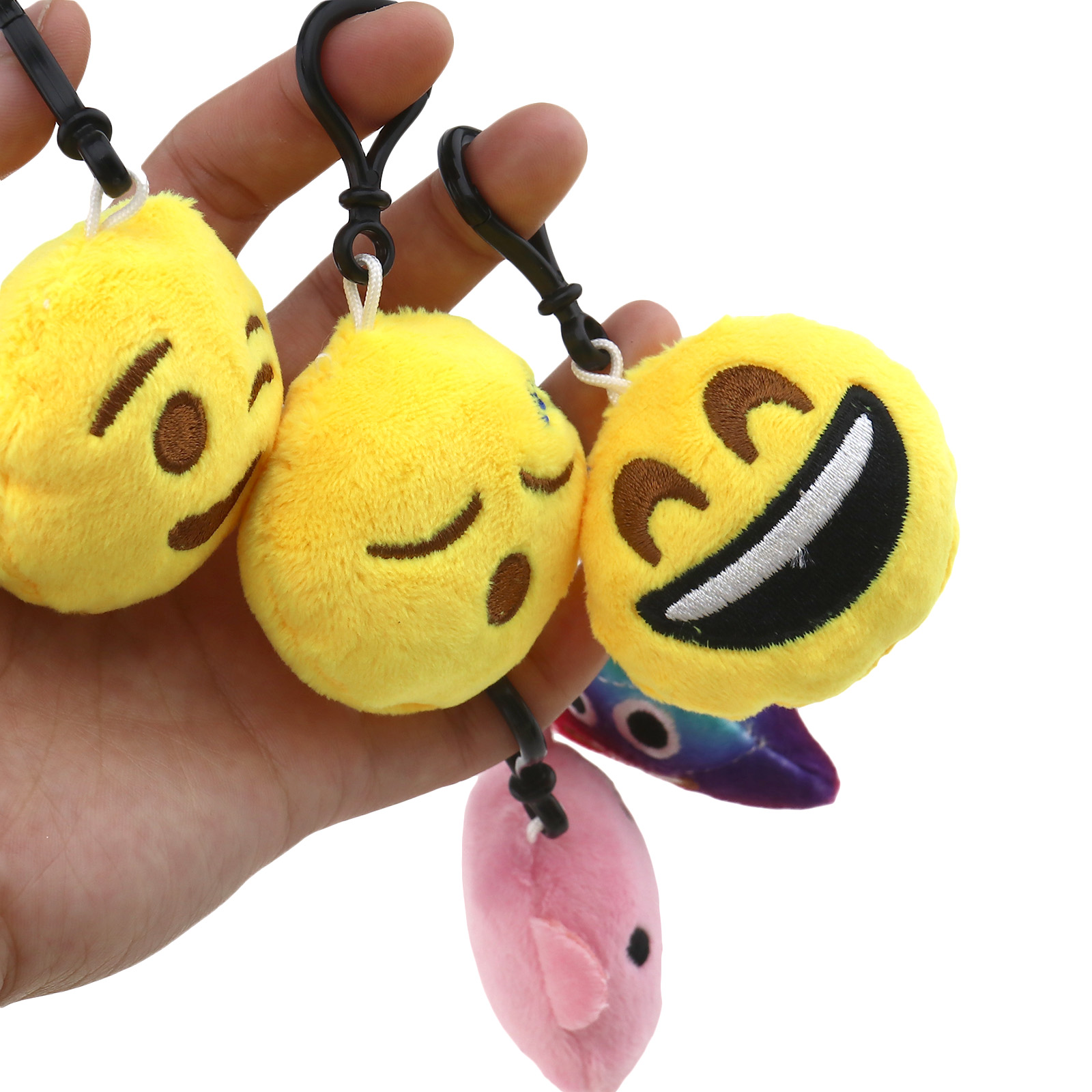 face Emoji cartoon plush toy keychain pendant cute soft stuffed round 34x 713239775426 eBay