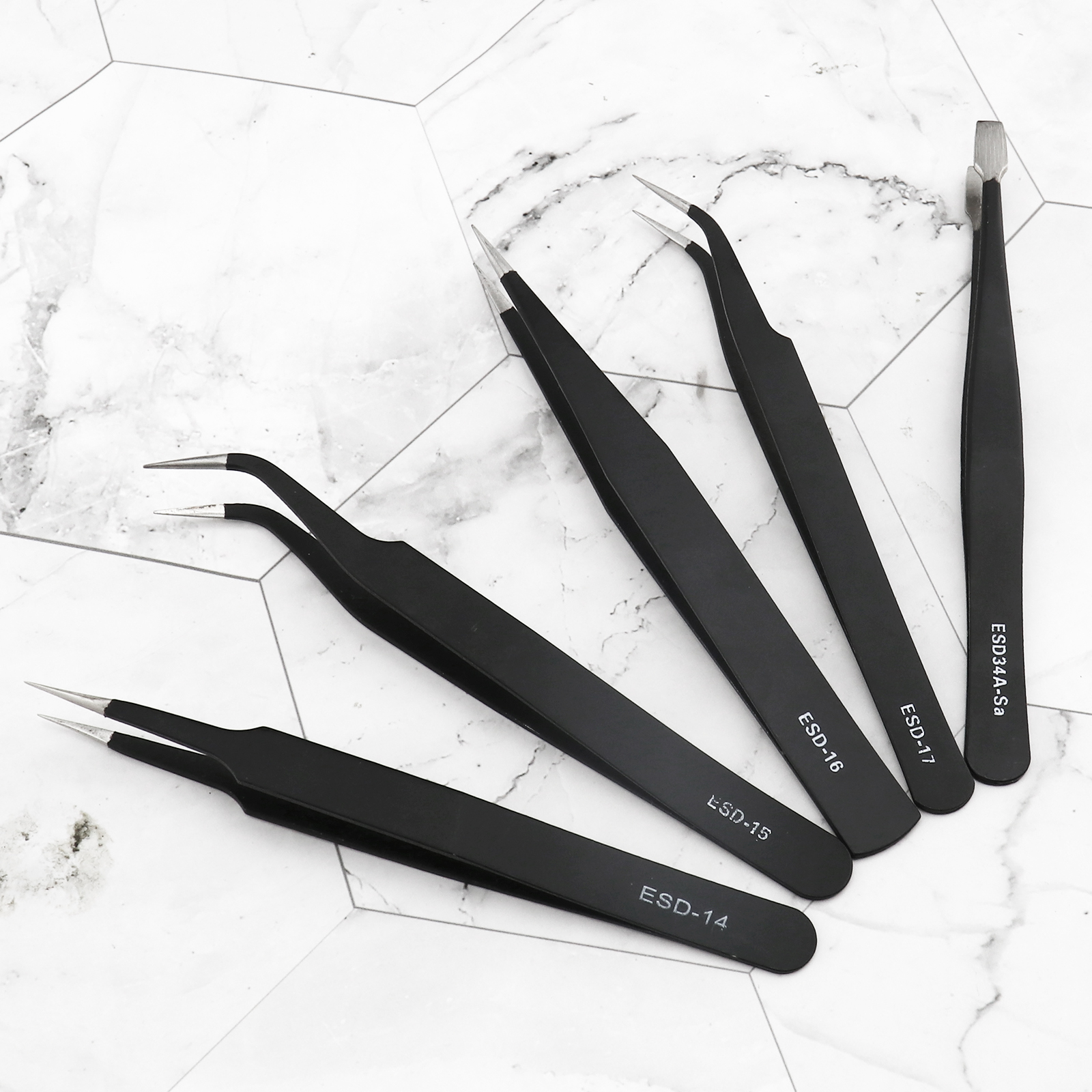Set 7 Pinzette Antistatiche Sunnysam | Acciaio Inox Per Elettronica E Precisione