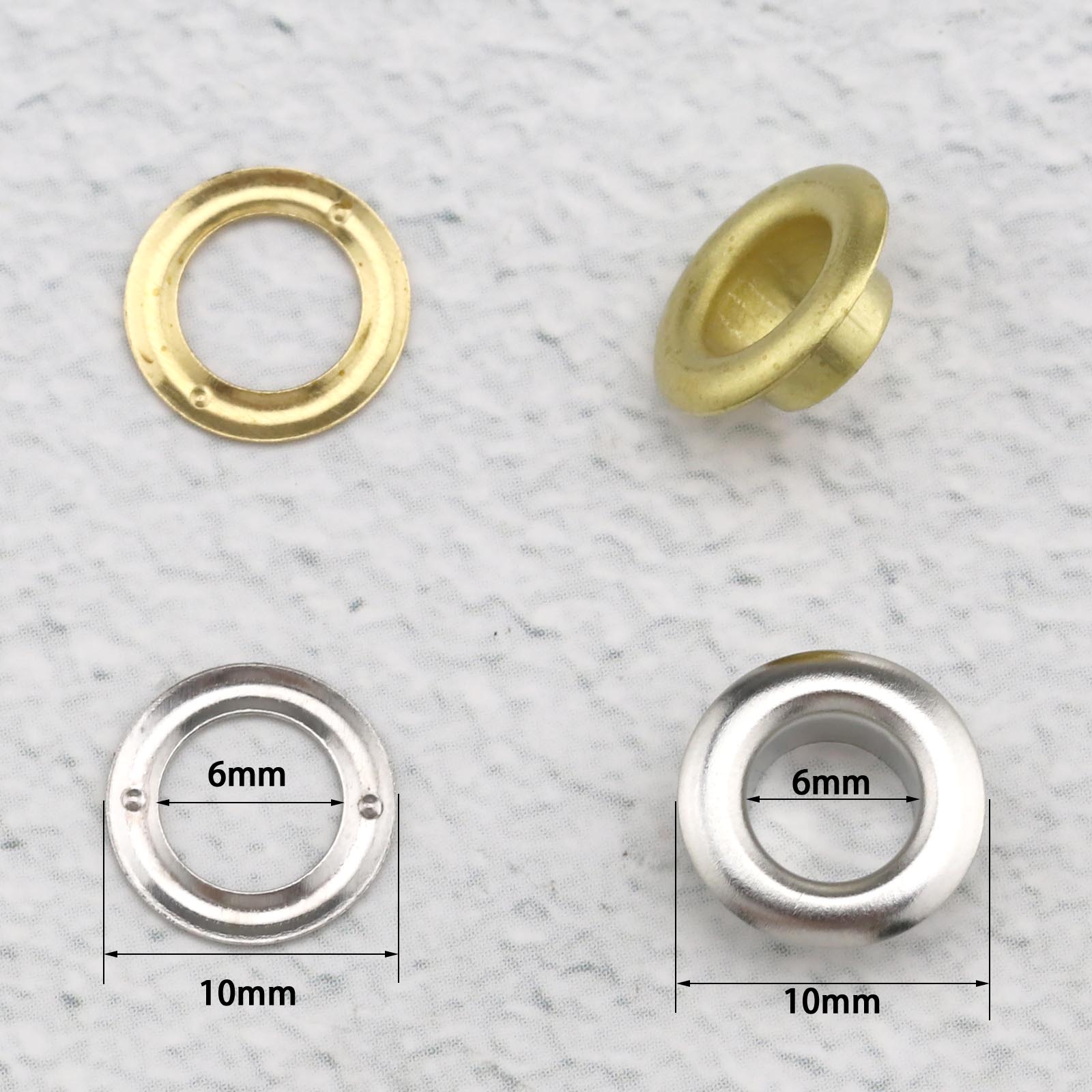 200 Set Brass Silver and Gold Eyelet Grommet Washer Kit with Fixing
