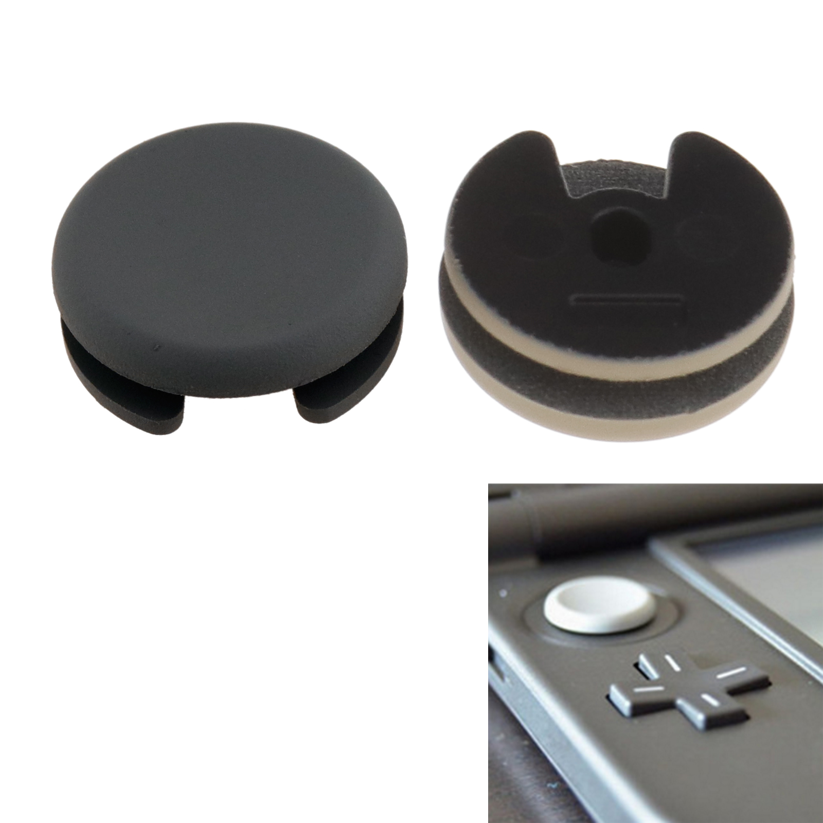 Grey Analog Stick Thumb Joystick Cap Fit For Nintendo 3DS XL LL