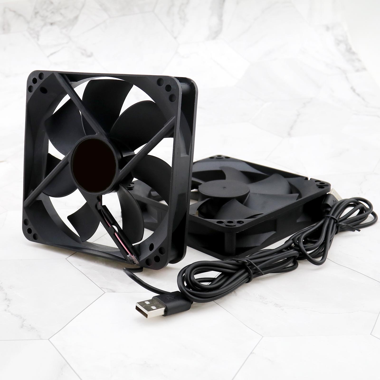 2PCS 120 MM Fan USB Powered Fan Portable PC Cooling Blower 5V USB