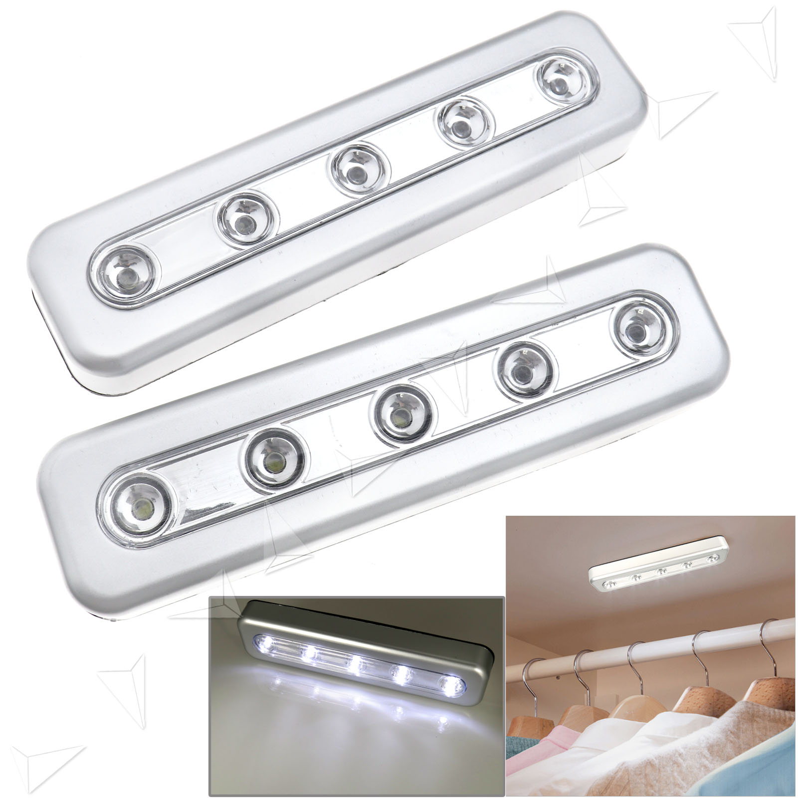 2x LED Touch Operated Battery Stick Wall Lamp Under Cupboard
