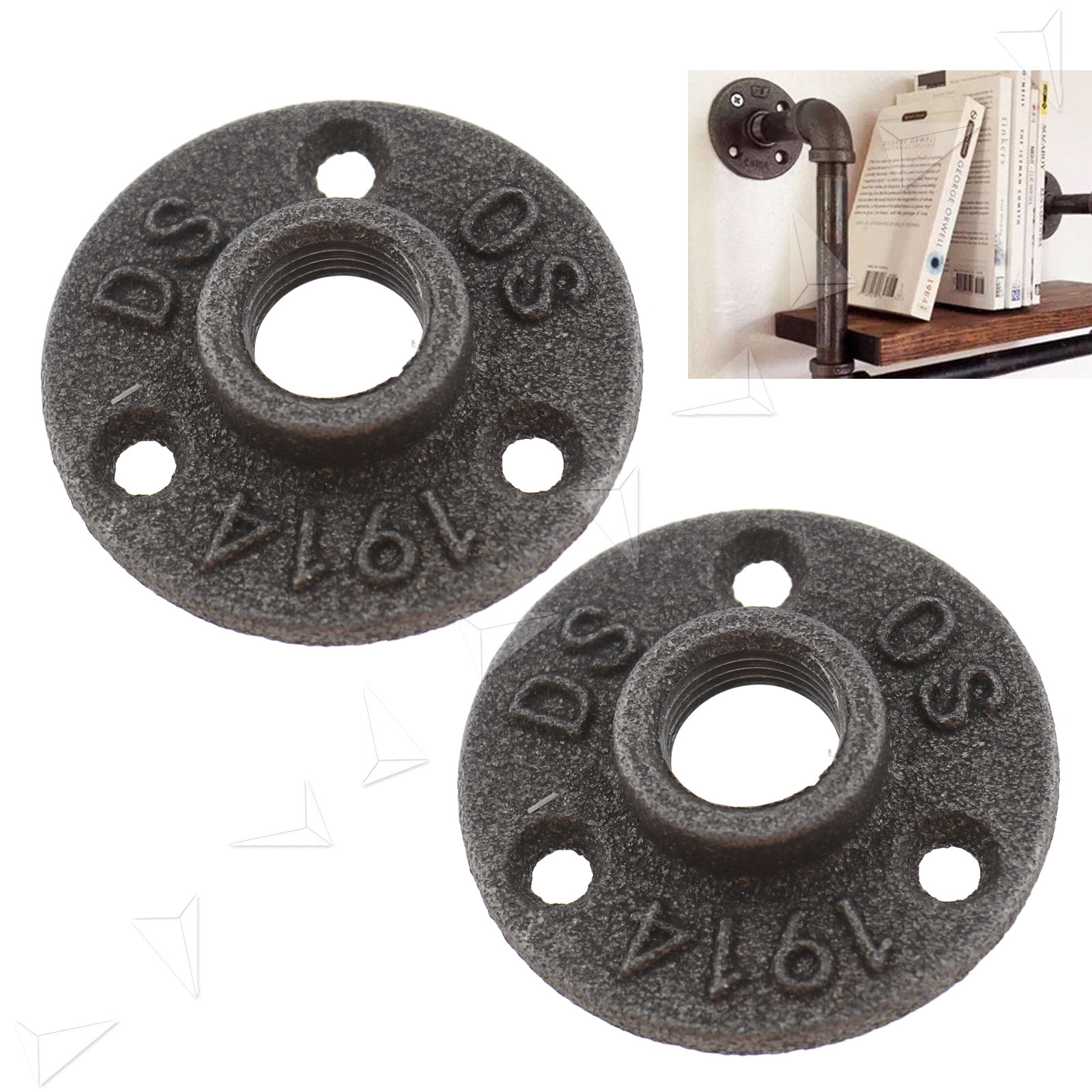 Furniture Pipe Fittings Decorative Malleable Iron Floor Wall Flange Plate 1/2'' 608415838814 eBay