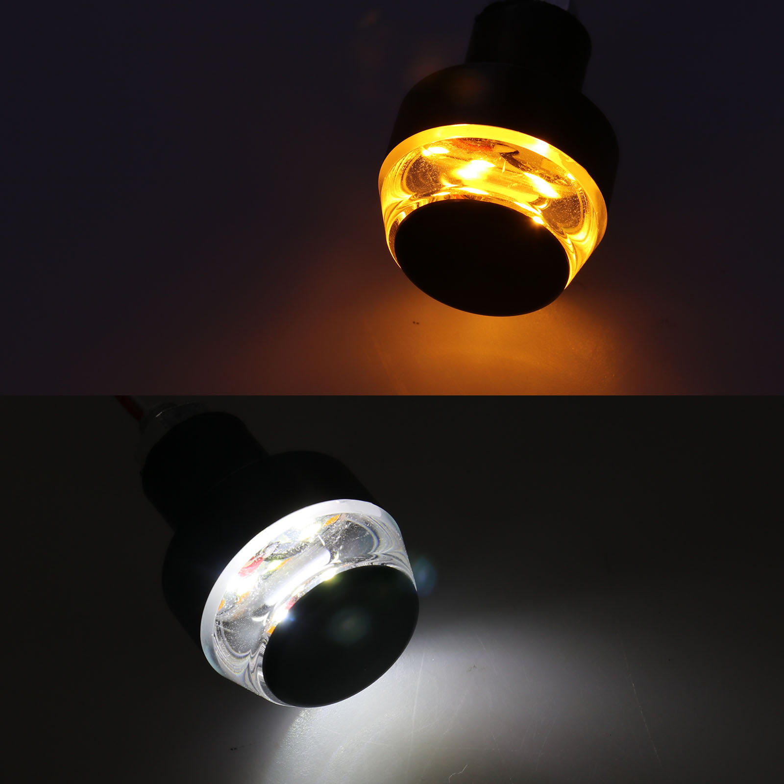 2X 22mm Motorcycle Handlebar Turn Signal Lamp Warning Light Amber LED Indicator eBay