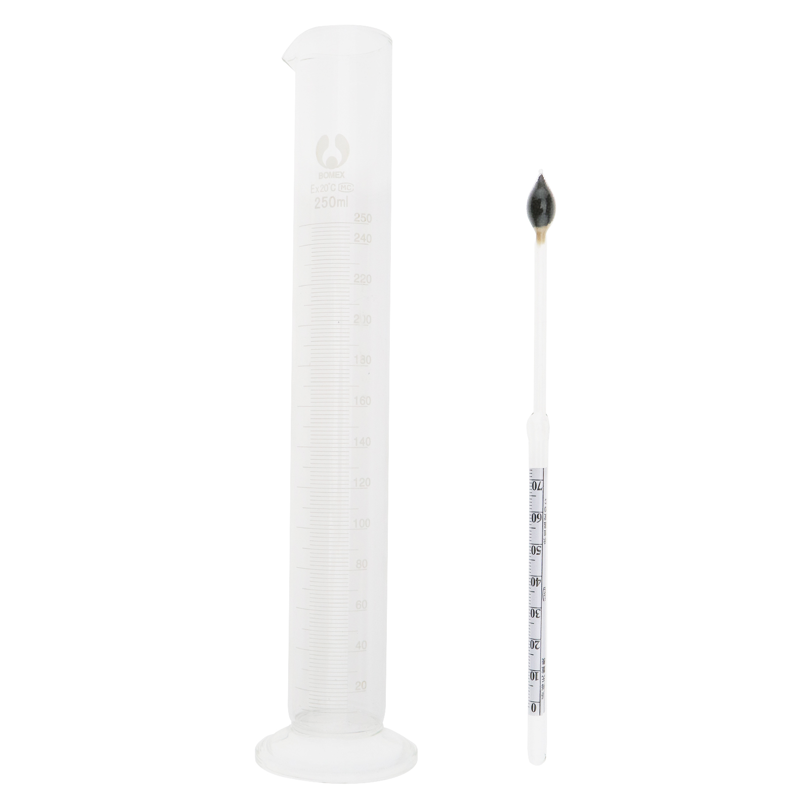 Glass Cylinder Test Jar Proof Hydrometer Combo For Homebrew Moonshine